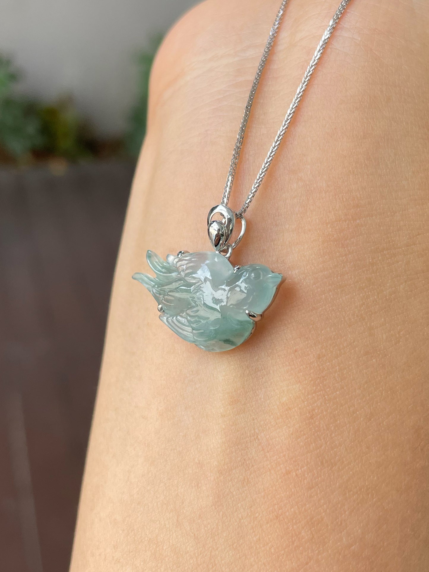 Icy Jade Pendant - Swallow (NJP062)