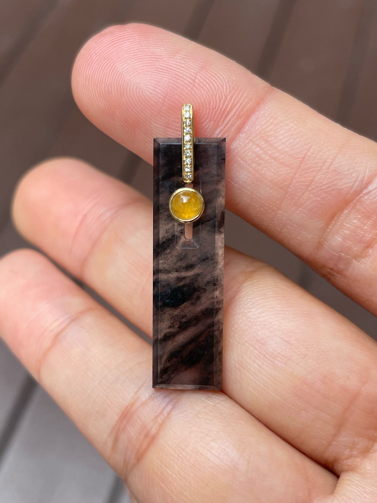 Icy Black Jadeite Pendant (NJP064)