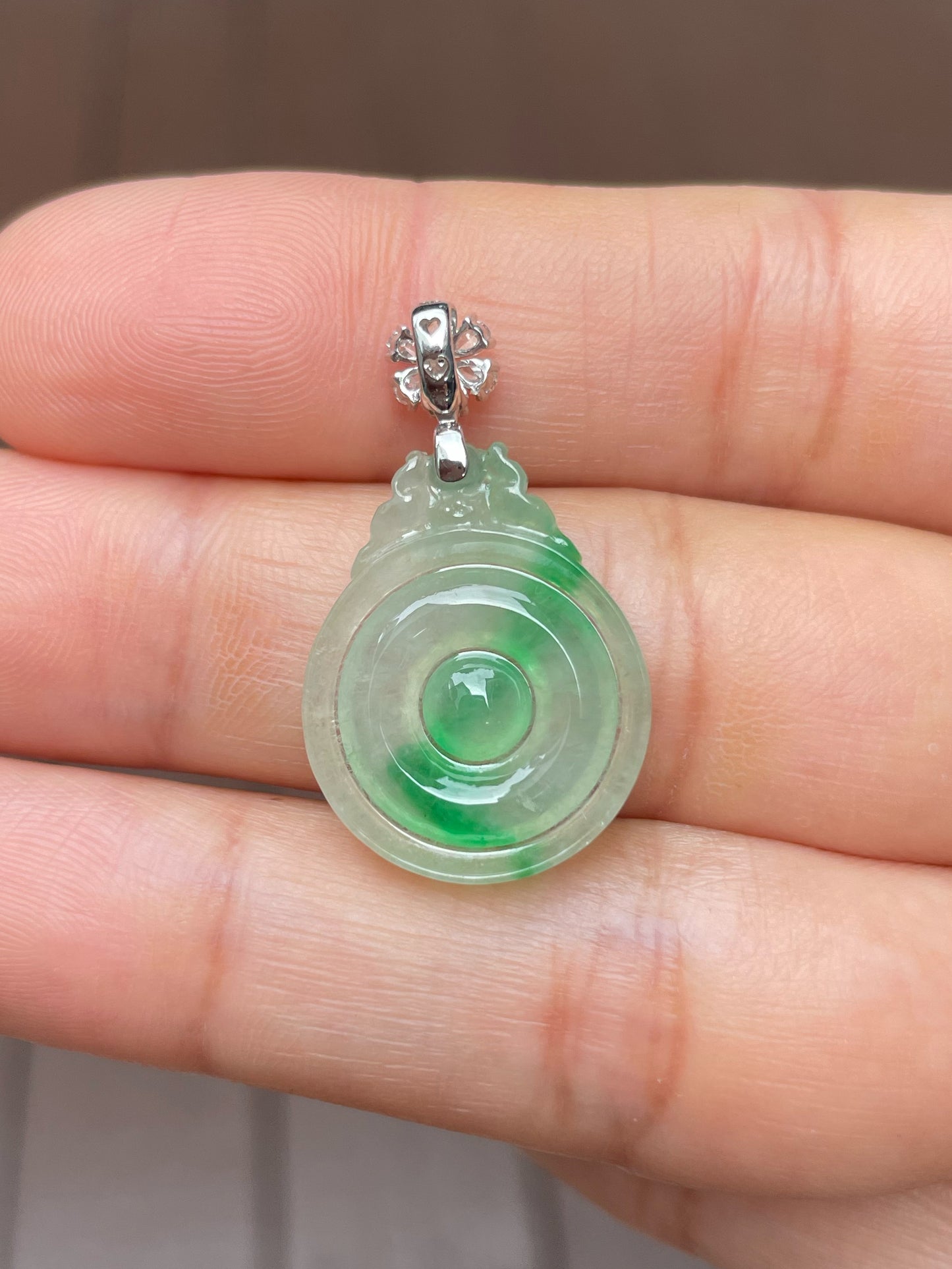 Icy Green Jadeite Pendant - 福贝 (NJP073)