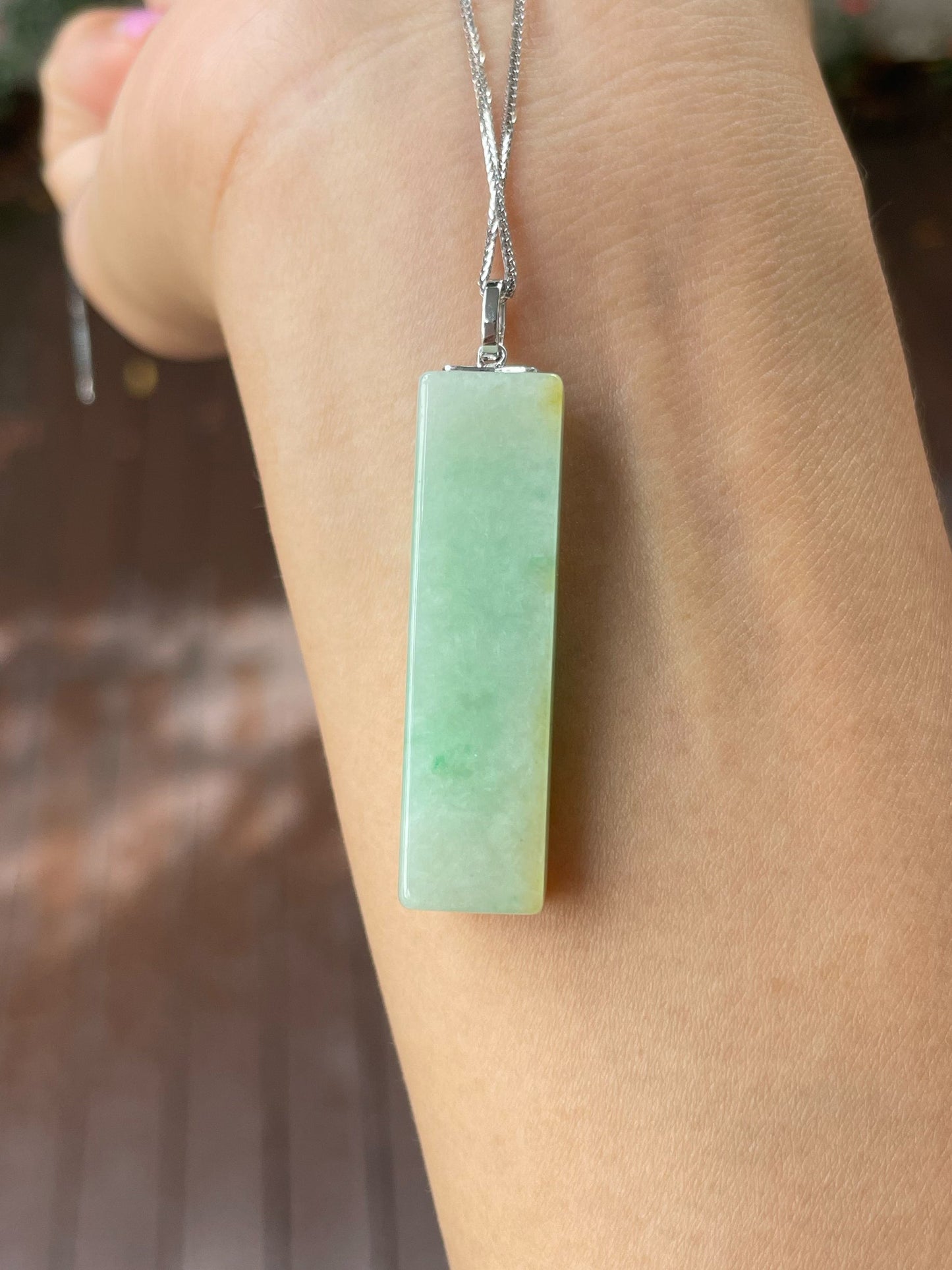 Yellow With Green Jade Pendant (NJP078)