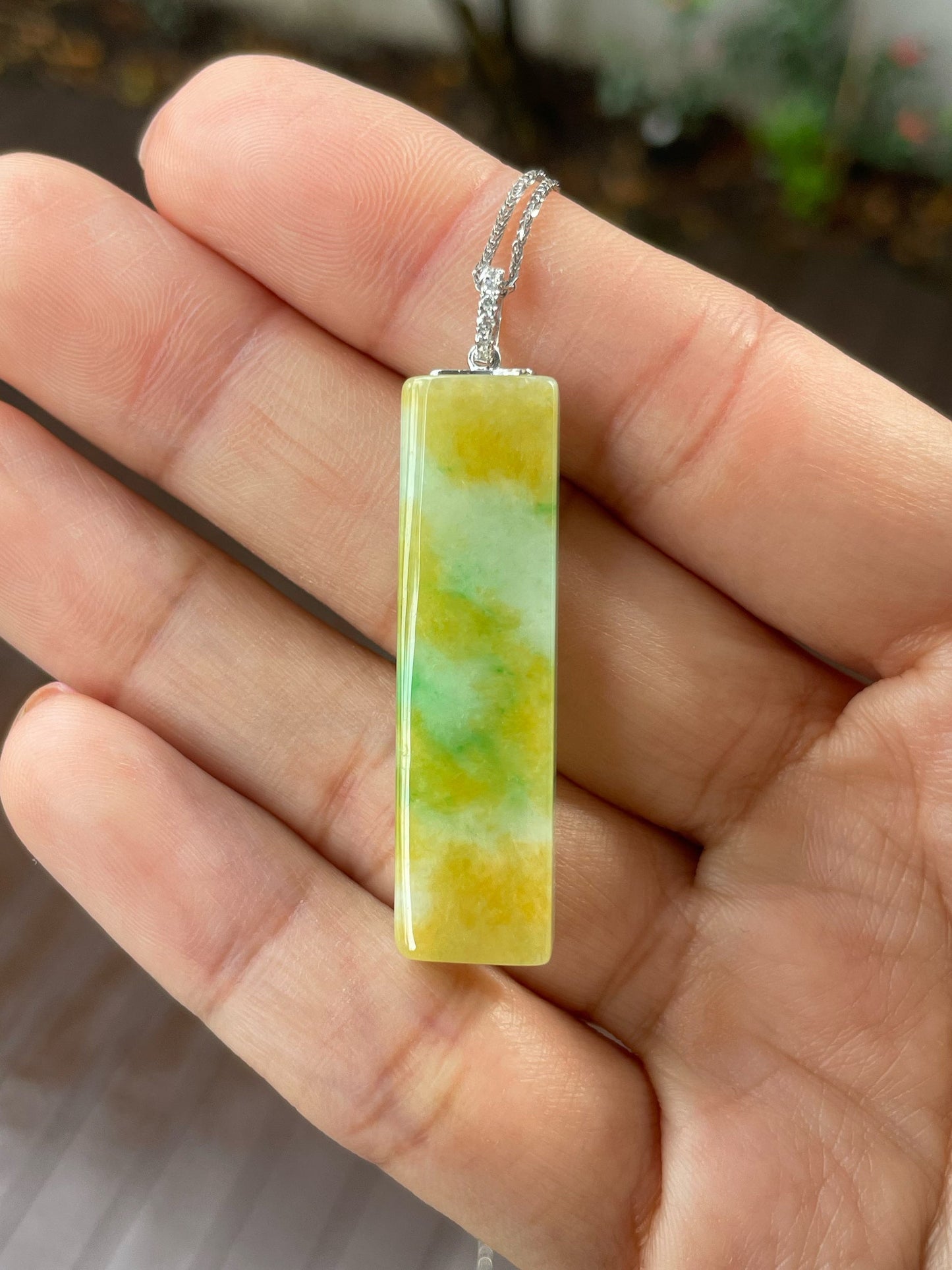 Yellow With Green Jade Pendant (NJP078)
