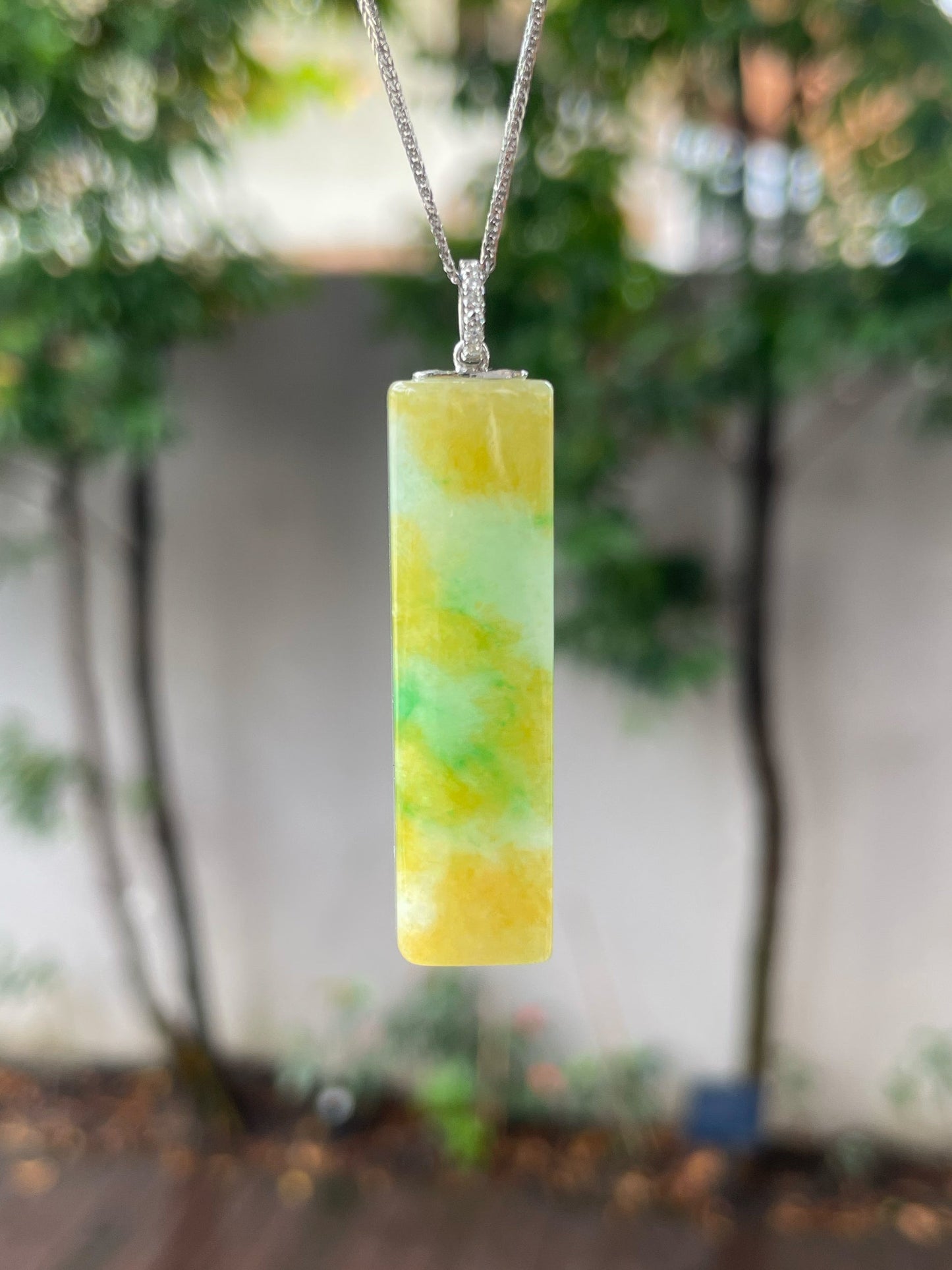 Yellow With Green Jade Pendant (NJP078)