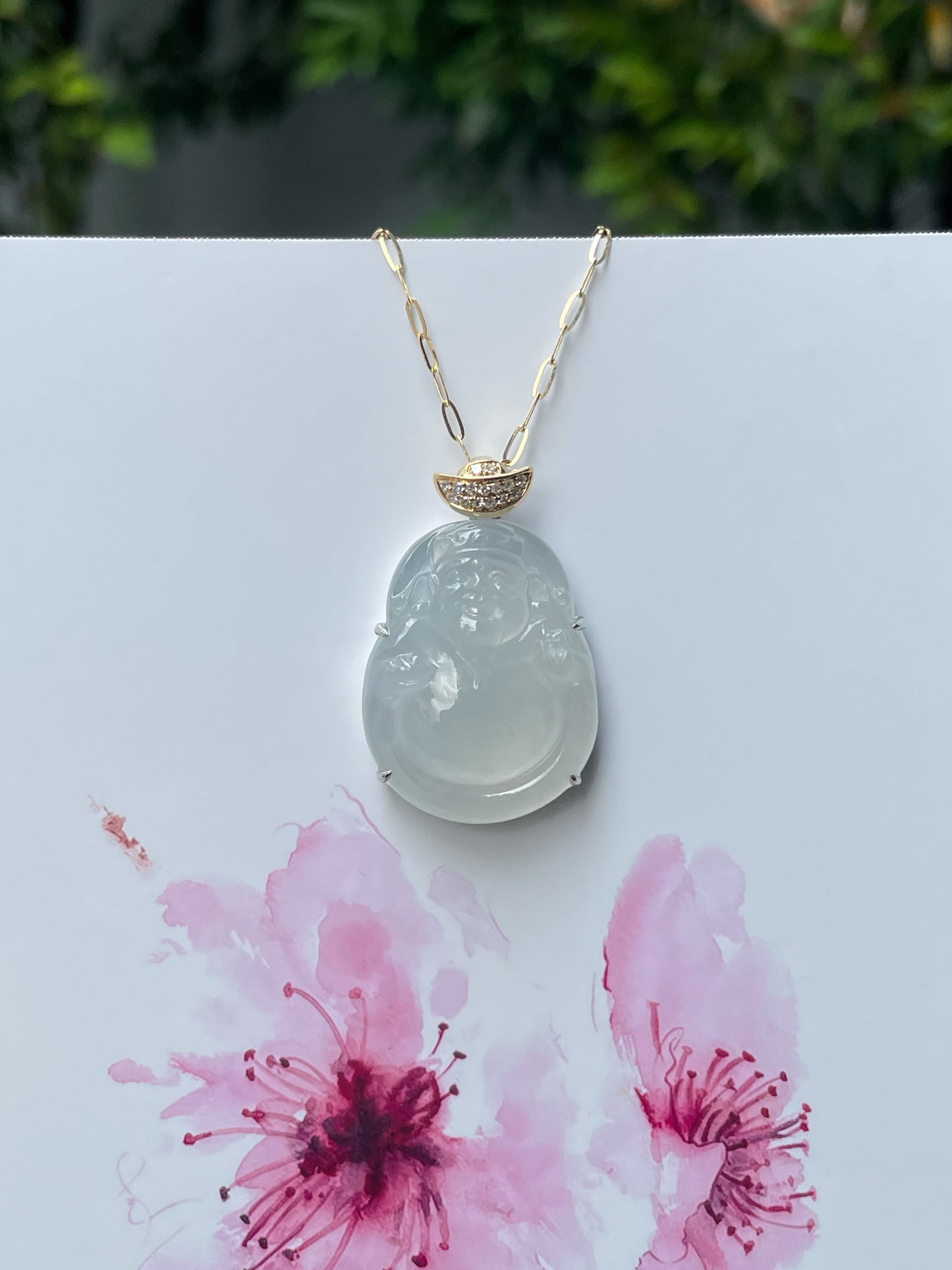 Icy Jade Pendant - God Of Wealth 财神 (NJP082)