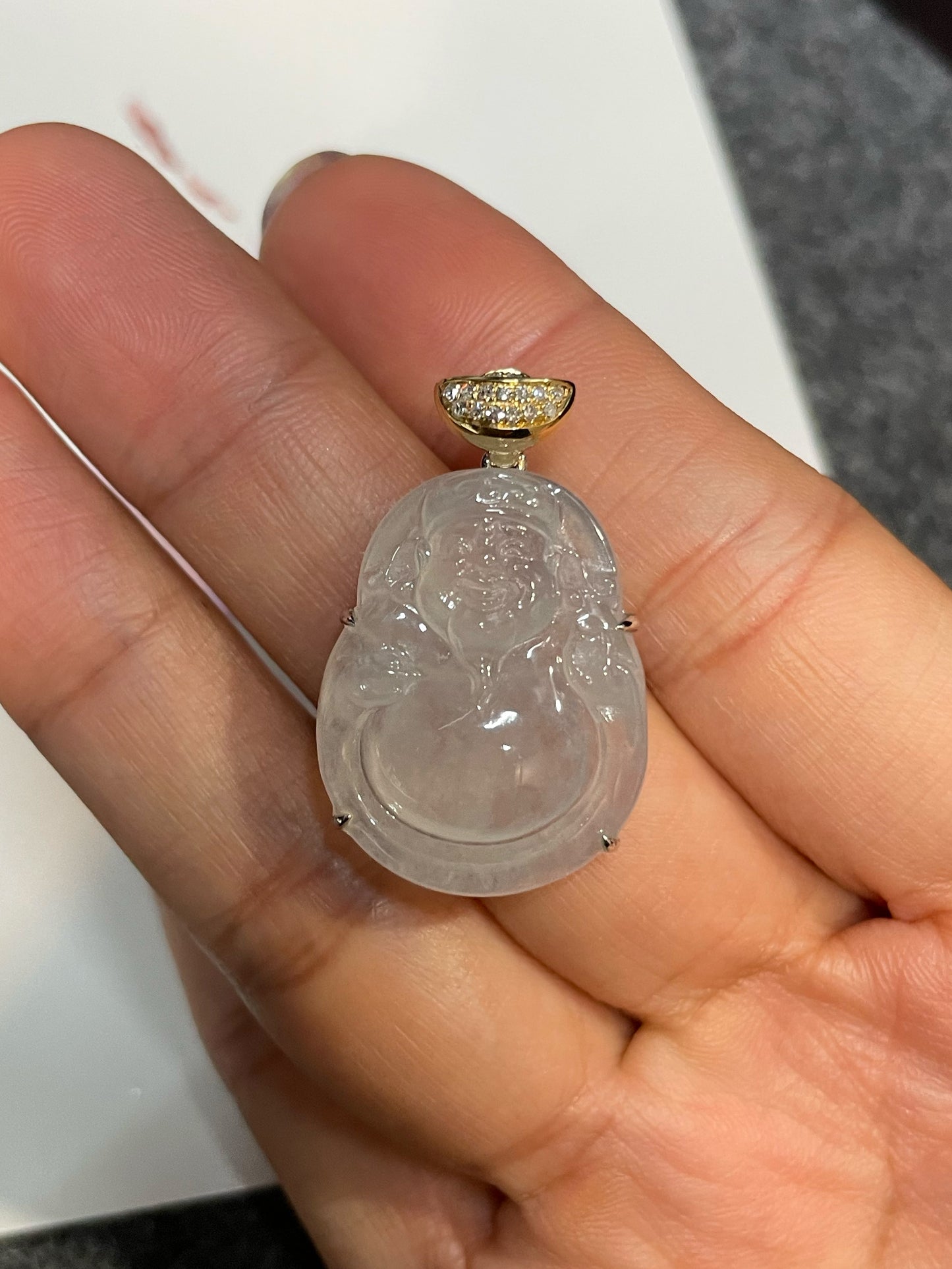 Icy Jade Pendant - God Of Wealth 财神 (NJP082)