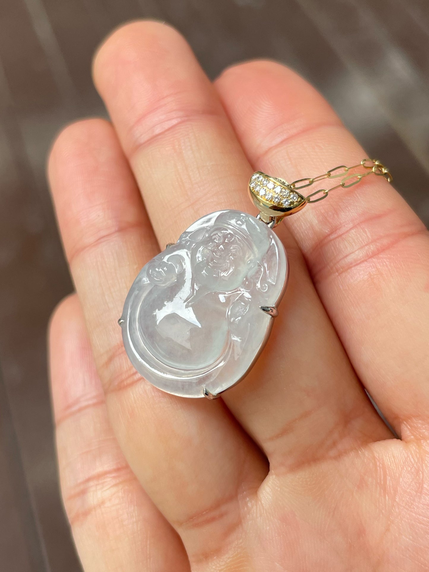 Icy Jade Pendant - God Of Wealth 财神 (NJP082)
