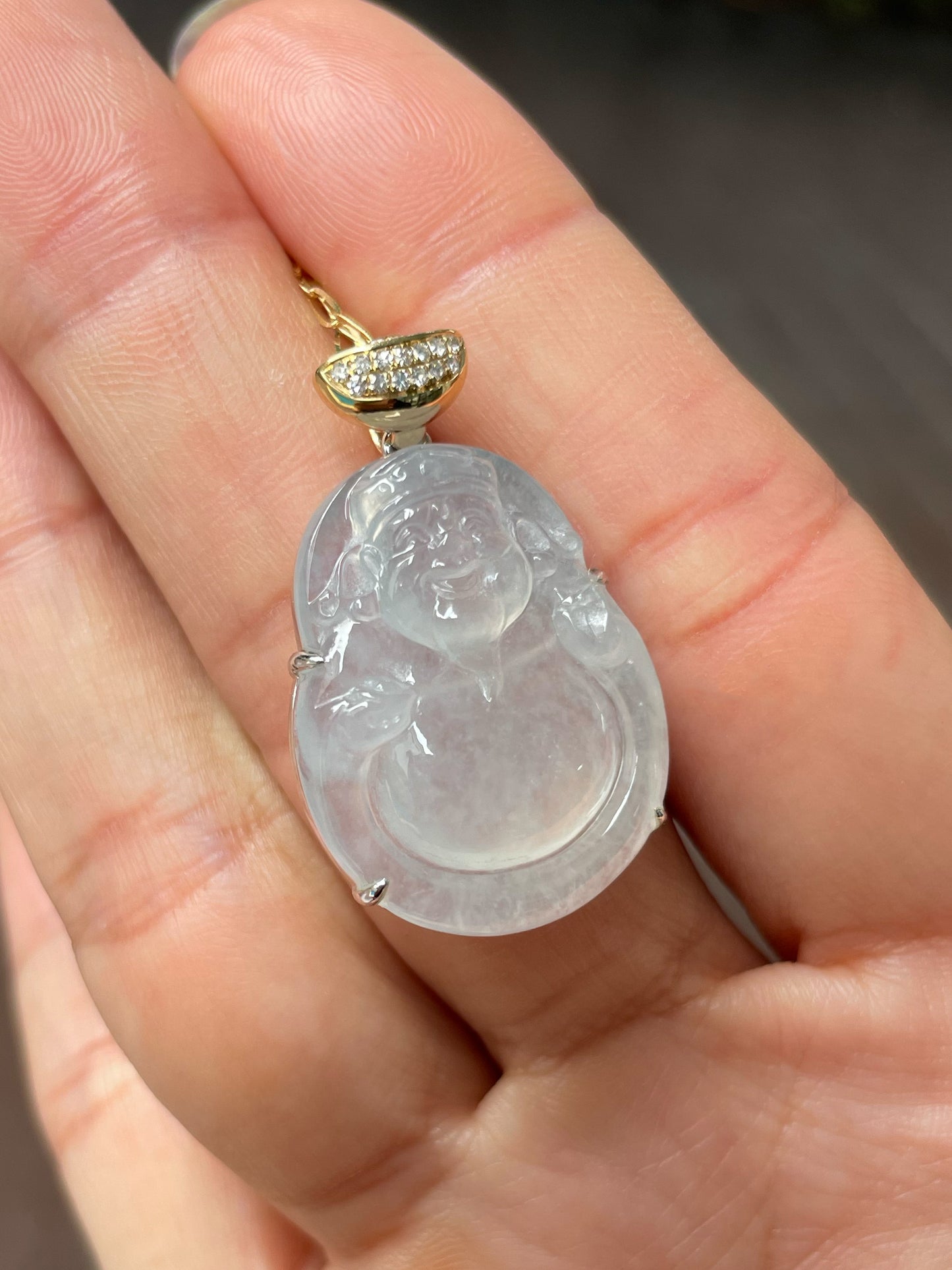 Icy Jade Pendant - God Of Wealth 财神 (NJP082)