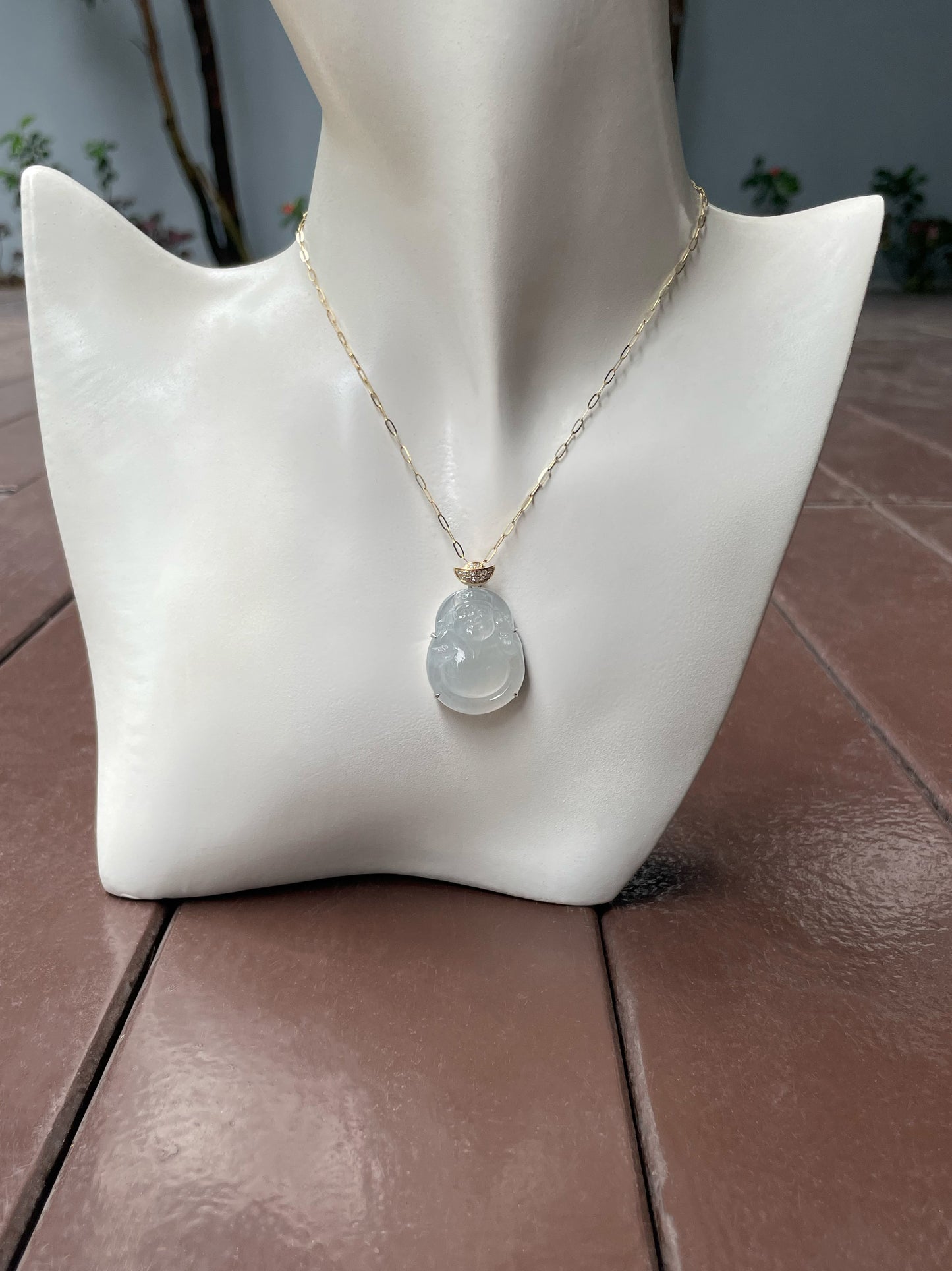 Icy Jade Pendant - God Of Wealth 财神 (NJP082)