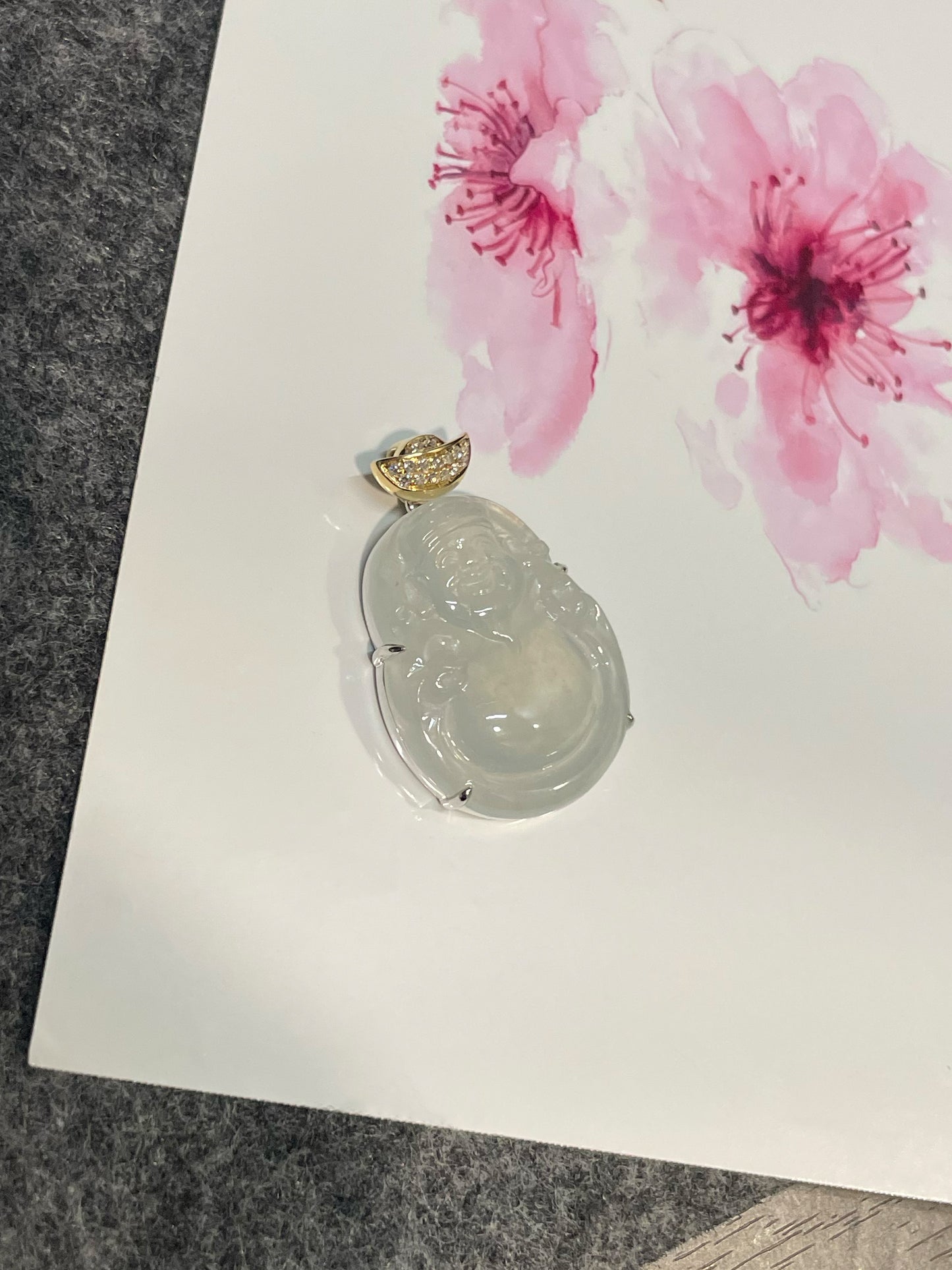 Icy Jade Pendant - God Of Wealth 财神 (NJP082)