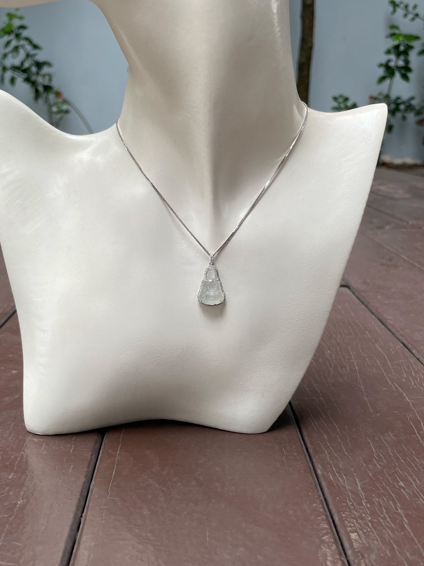 Icy Jadeite Pendant - Goddess Of Mercy (NJP086)