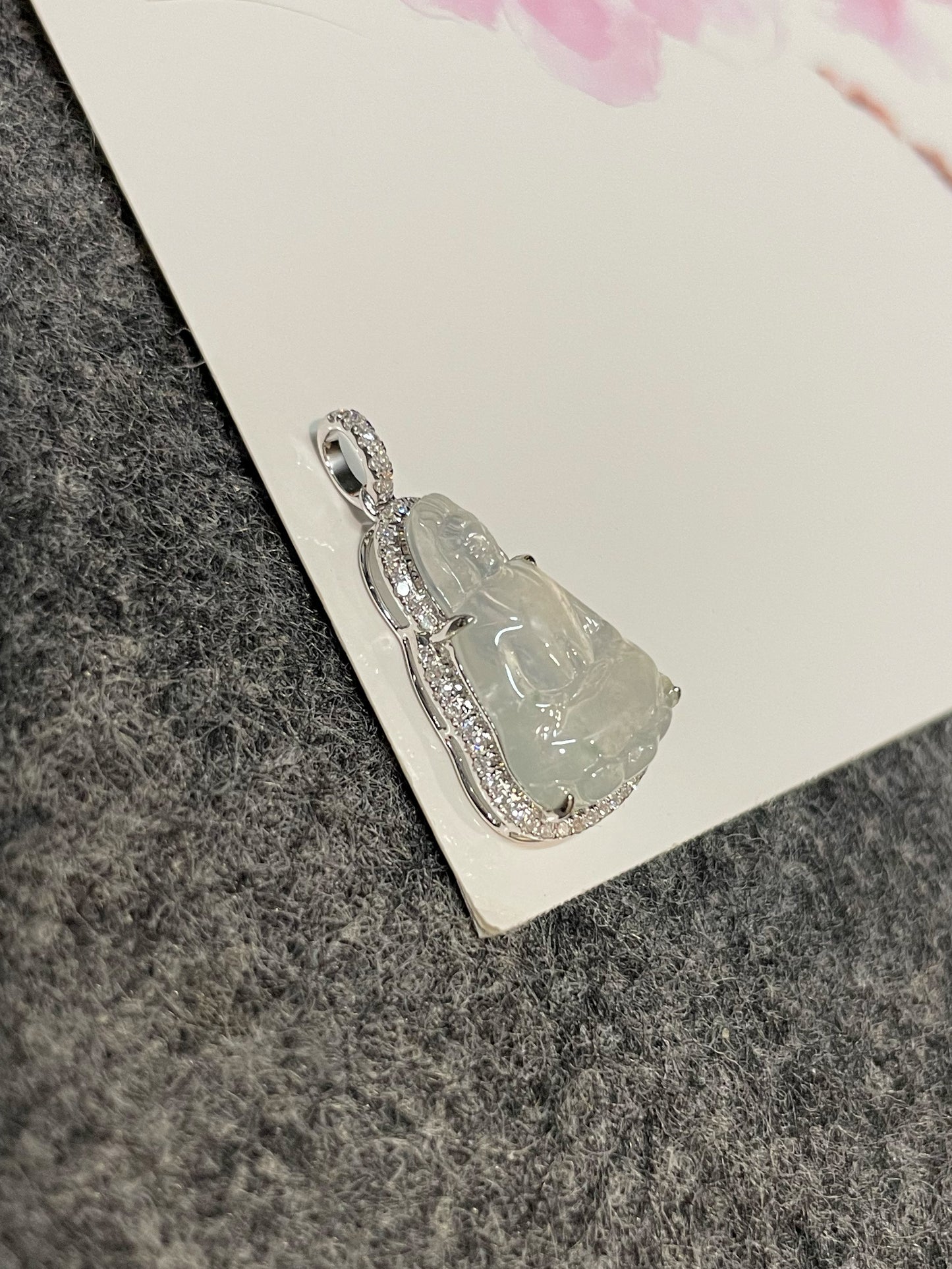 Icy Jadeite Pendant - Goddess Of Mercy (NJP086)