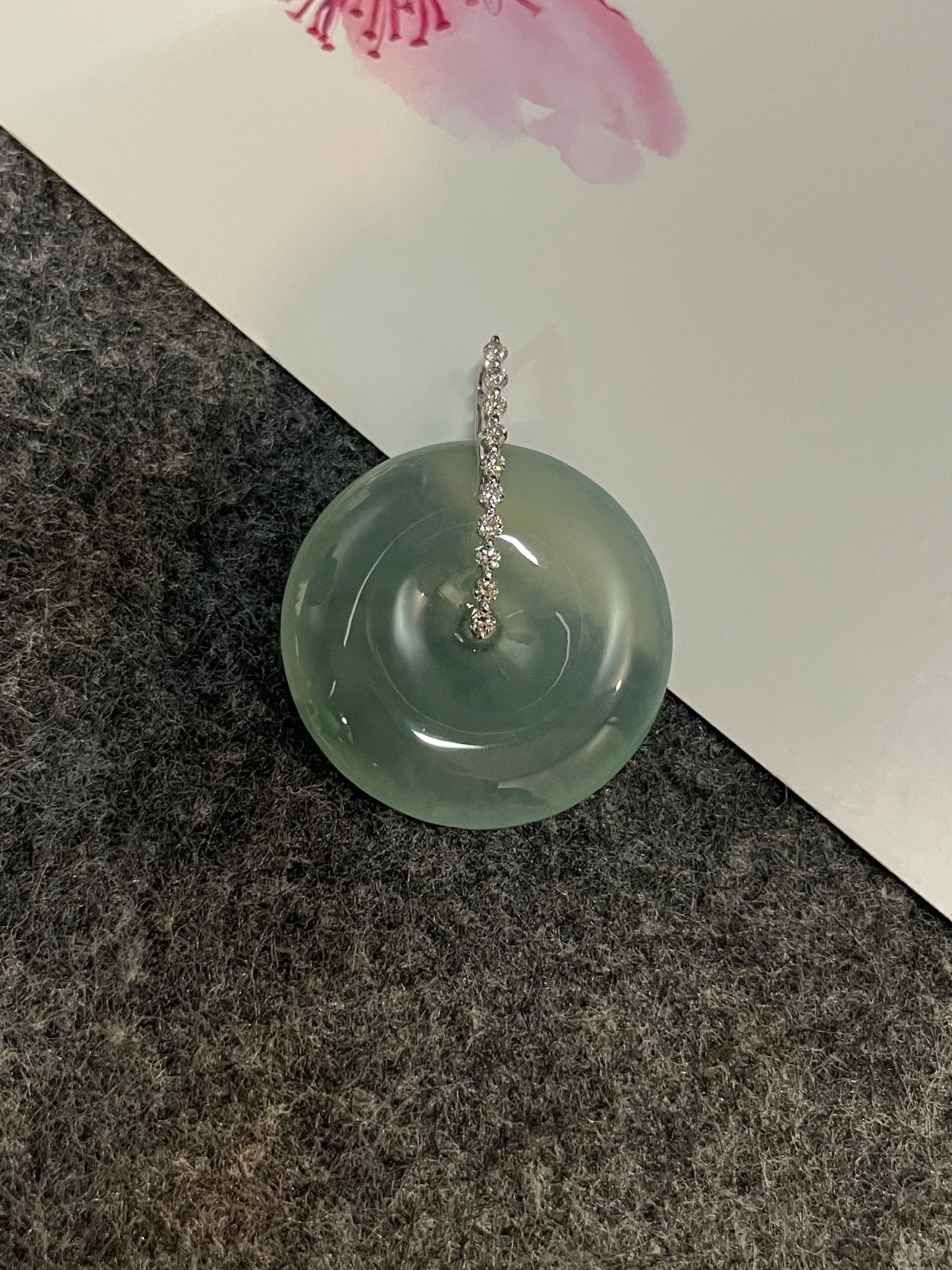 Icy Jadeite Safety Coin Pendant - 平安扣 (NJP091)