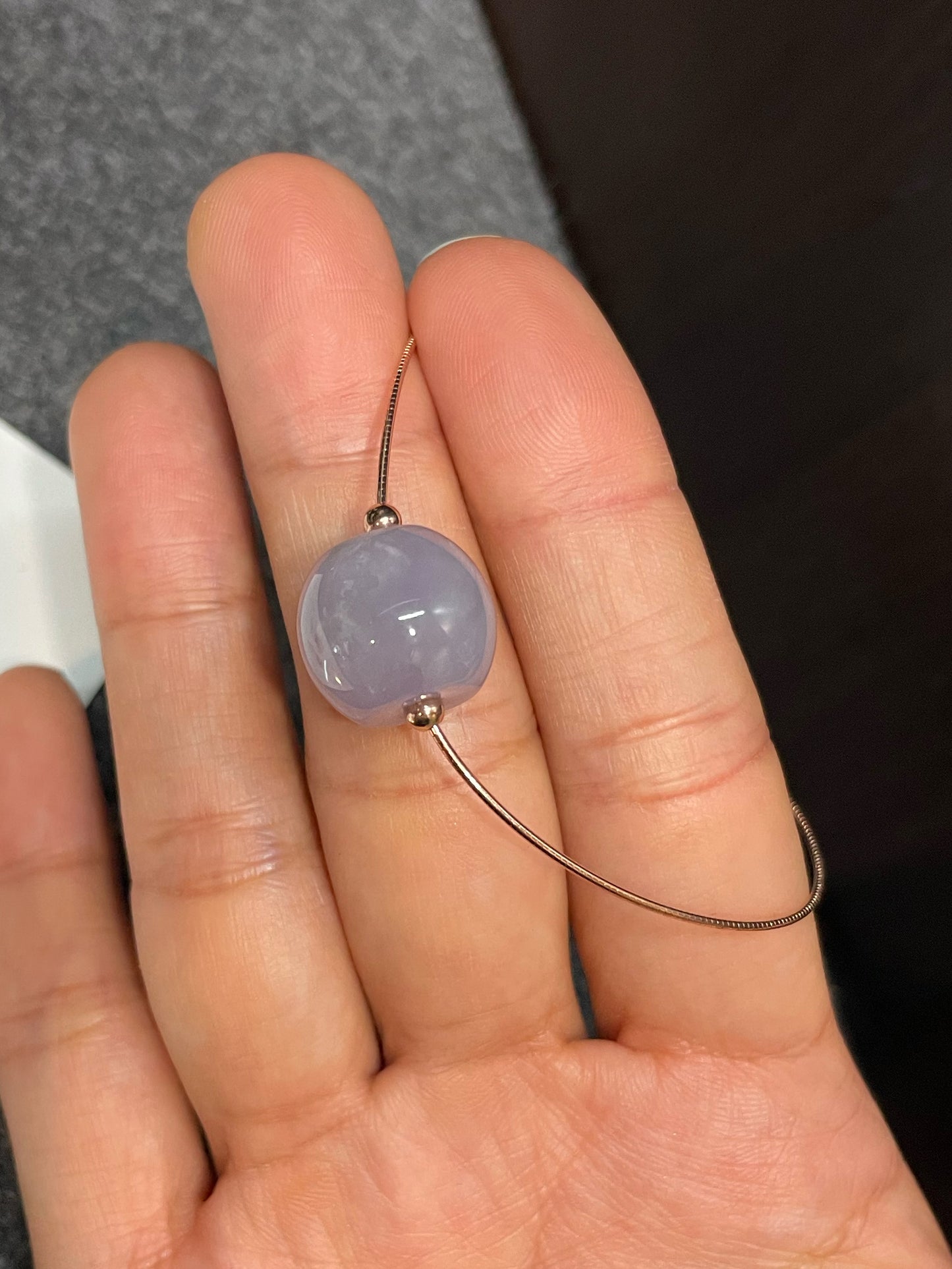 Lavender Jadeite Pendant - Barrel (NJP092)