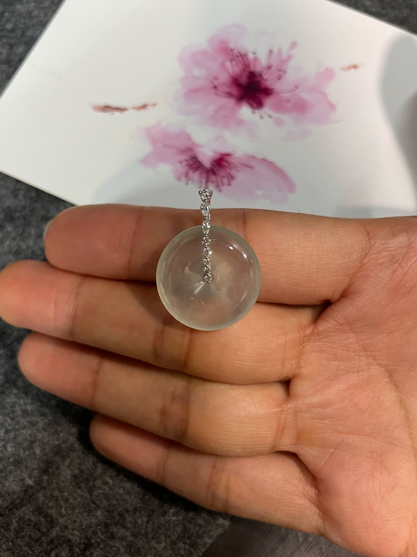 Icy Jadeite Safety Coin Pendant - 平安扣 (NJP098)