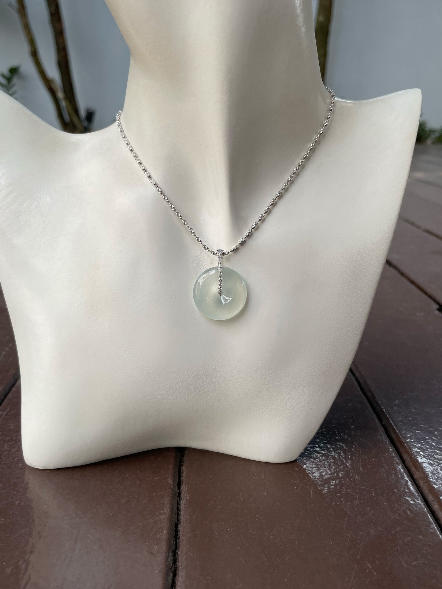 Icy Jadeite Safety Coin Pendant - 平安扣 (NJP098)