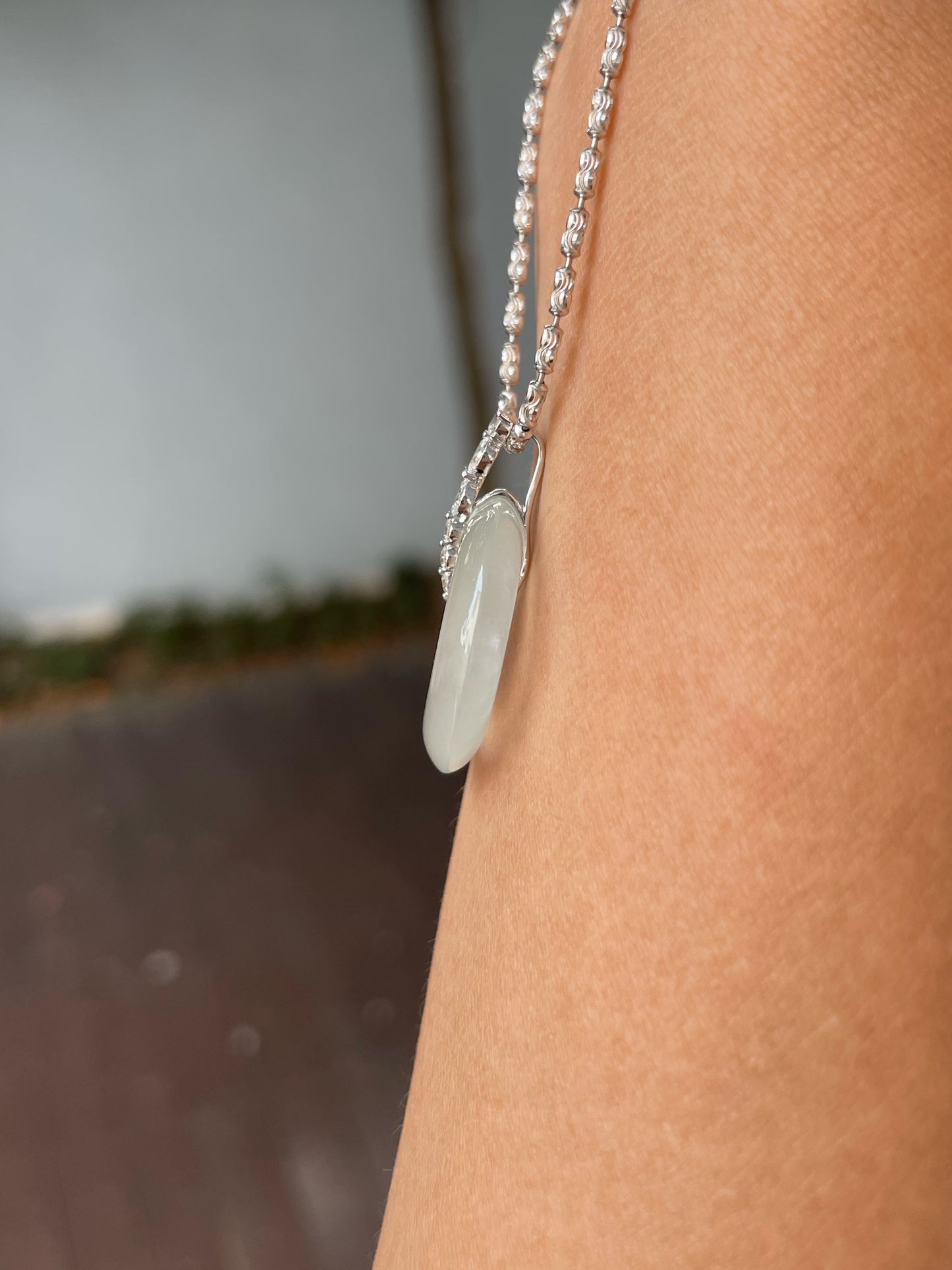 Icy Jadeite Safety Coin Pendant - 平安扣 (NJP098)