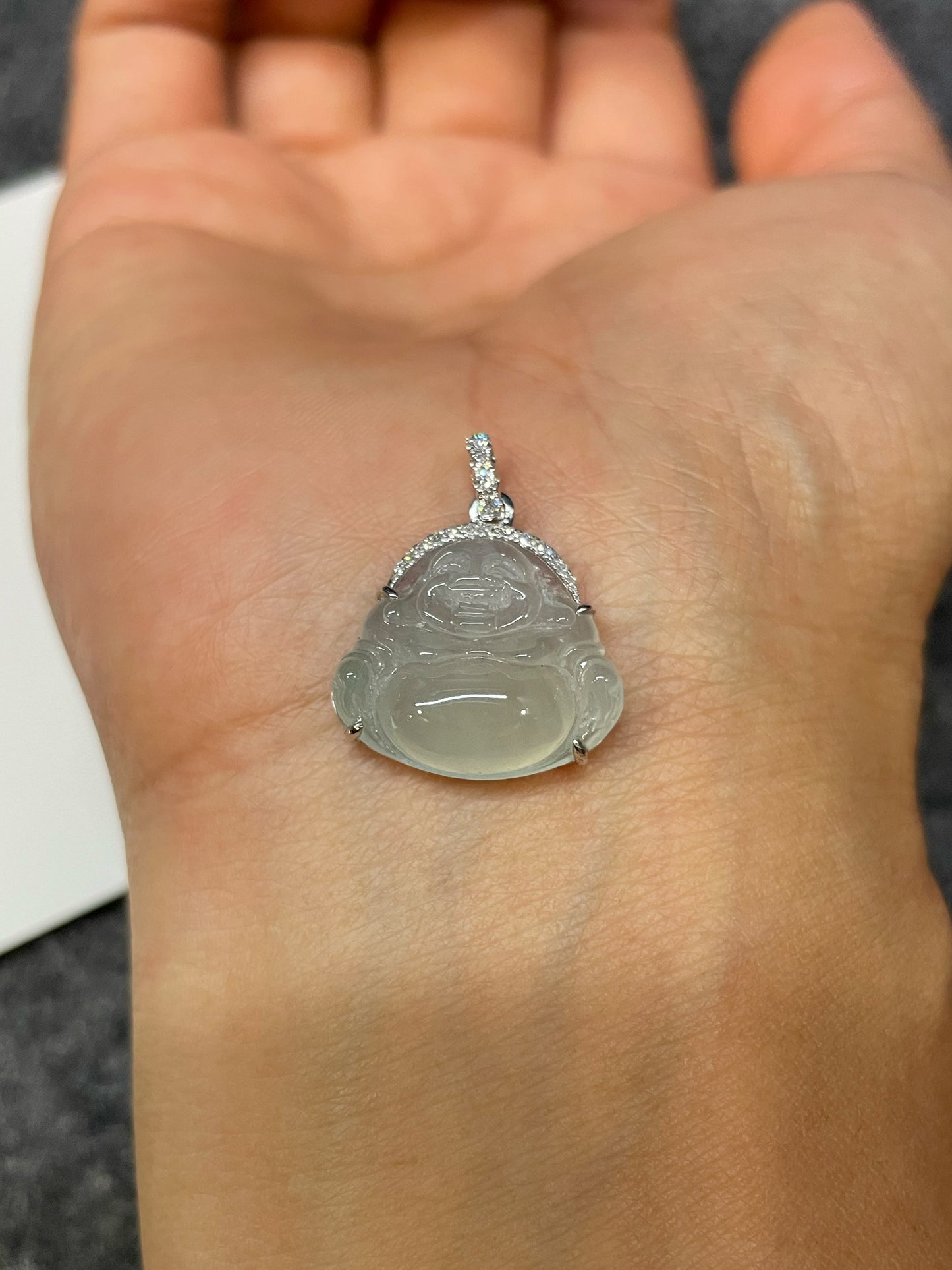 Icy Jade Pendant - Laughing Buddha 笑佛 (NJP185)