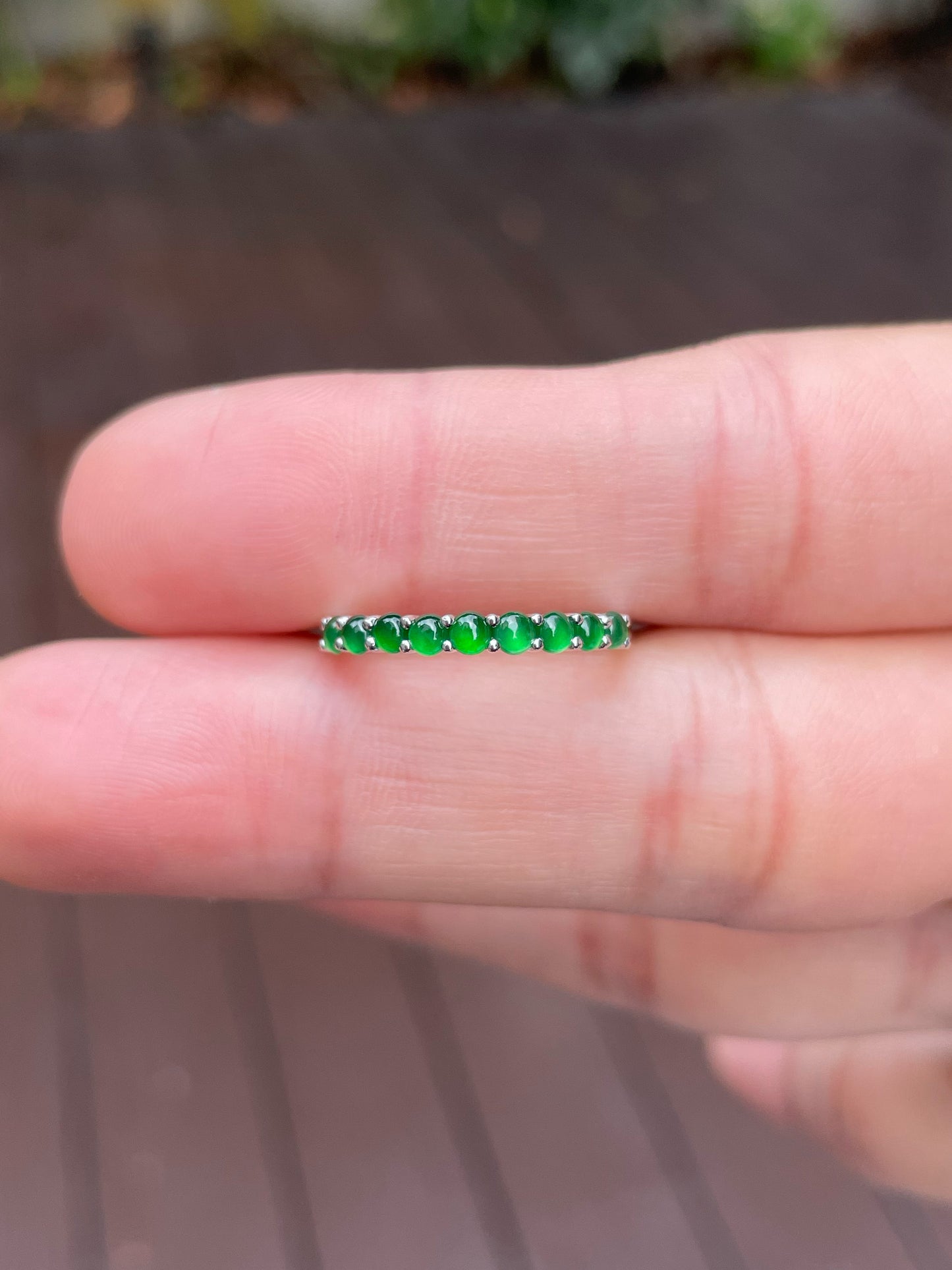 Green Cabochons Jade Ring (NJR168)