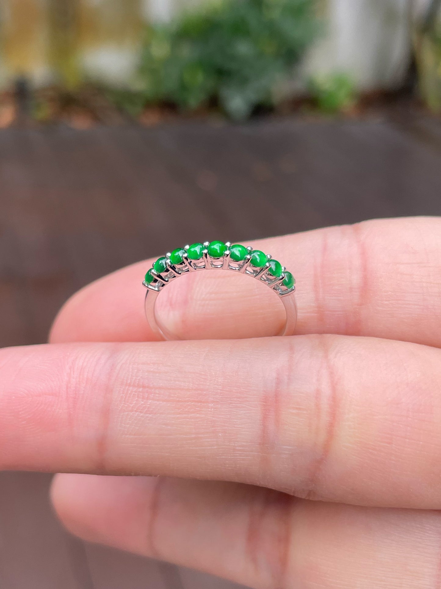 Green Cabochons Jade Ring (NJR168)