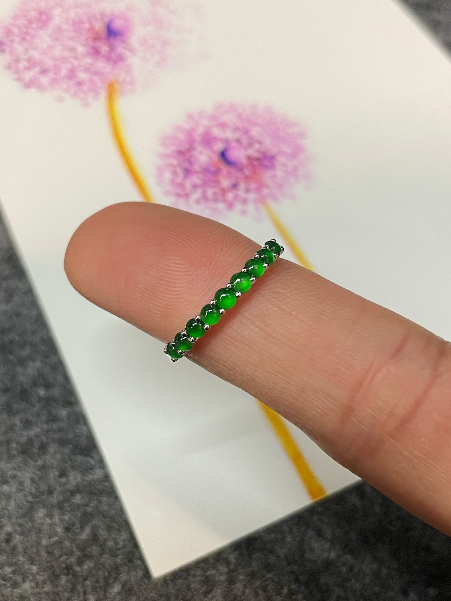 Green Cabochons Jade Ring (NJR168)