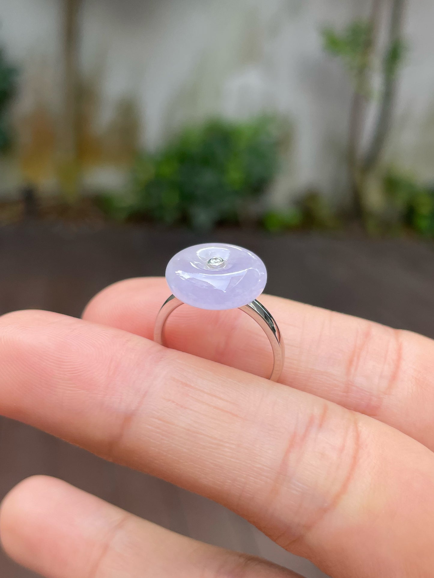 Lavender Jade Ring - Safety Coin (NJR169)