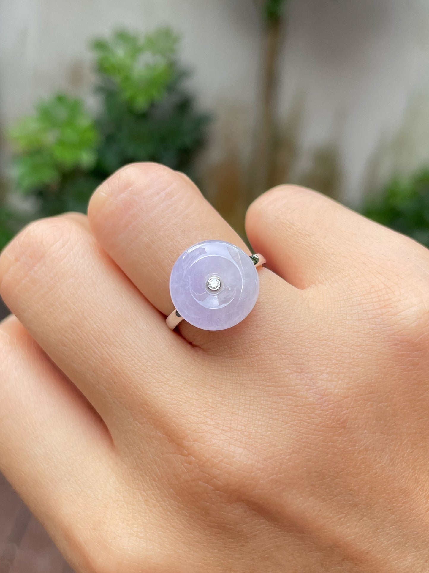 Lavender Jade Ring - Safety Coin (NJR169)