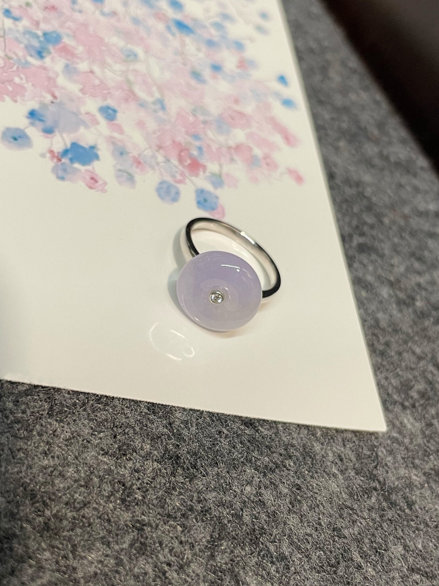 Lavender Jade Ring - Safety Coin (NJR169)