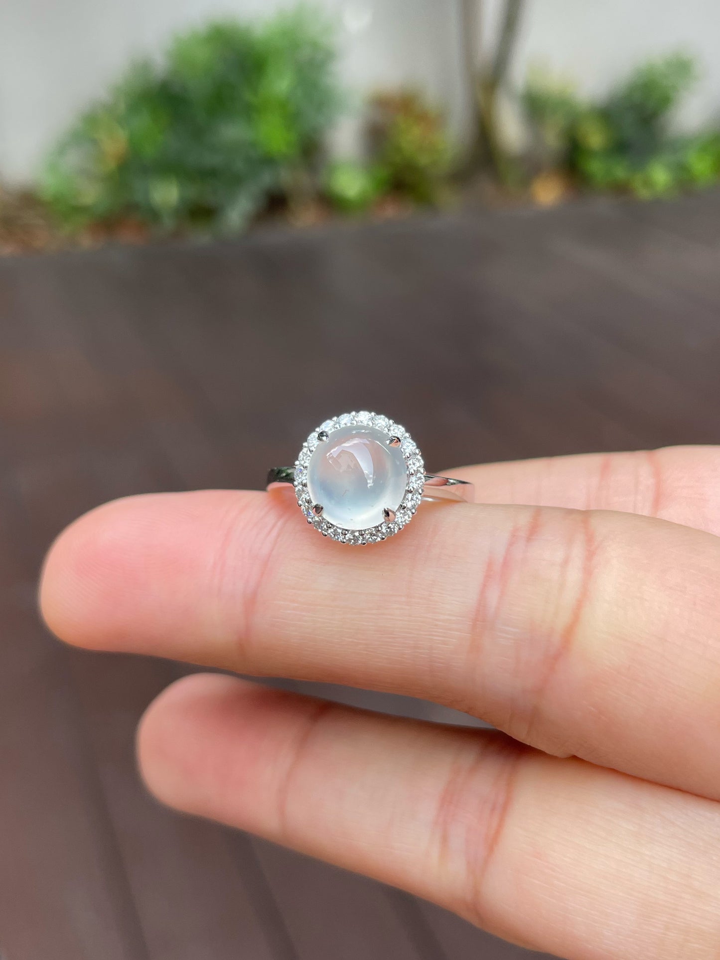 Glassy Jade Cabochon Ring (NJR173)