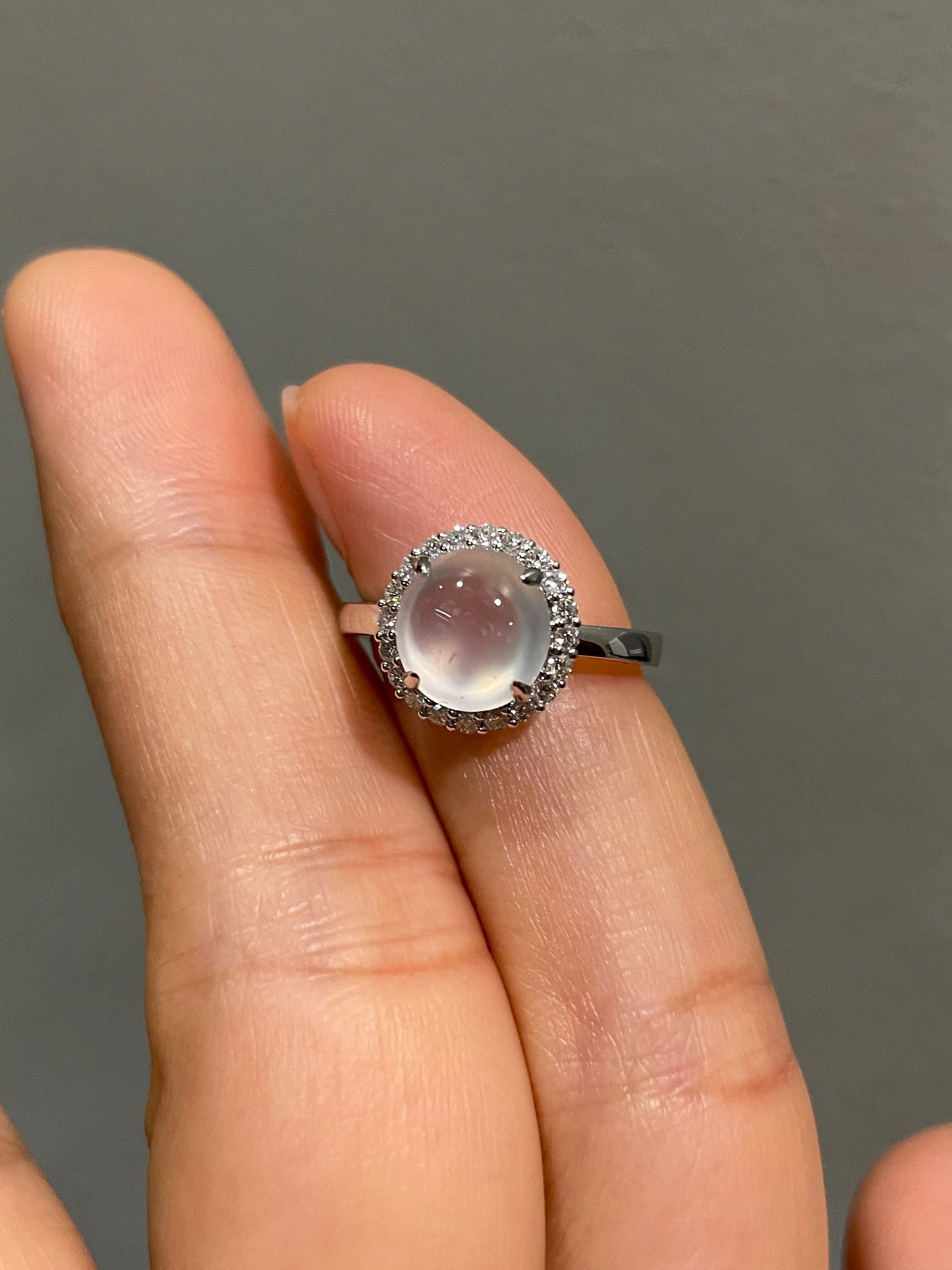 Glassy Jade Cabochon Ring (NJR173)