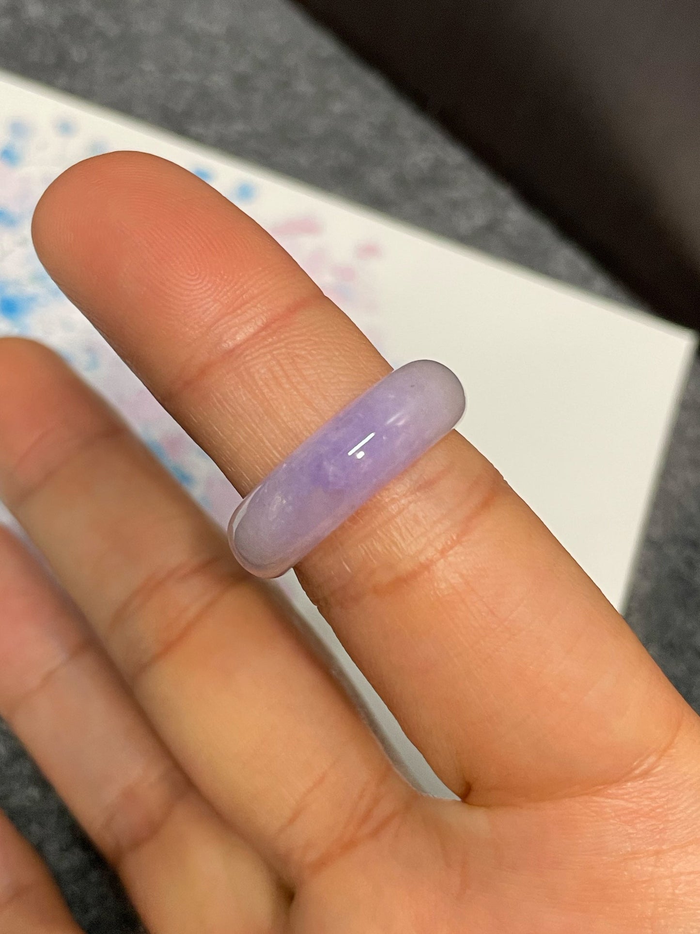 Lavender Jade Abacus Ring | HK 16 (NJR203)