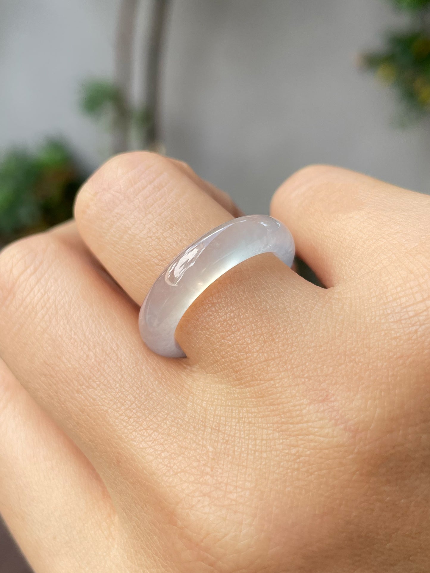 Icy Bluish Green Jade Abacus Ring | HK 13 (NJR193)