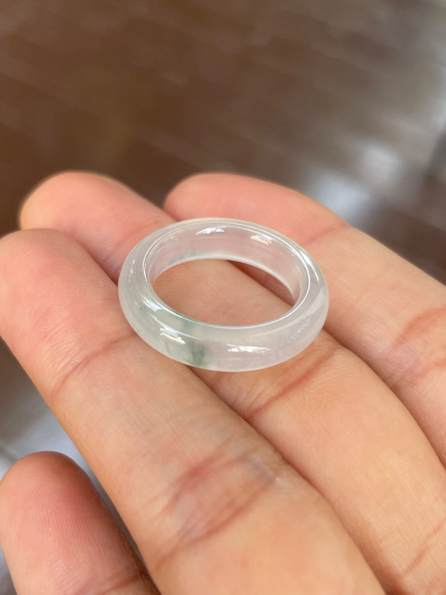 Icy Bluish Green Jade Abacus Ring | HK 13 (NJR193)