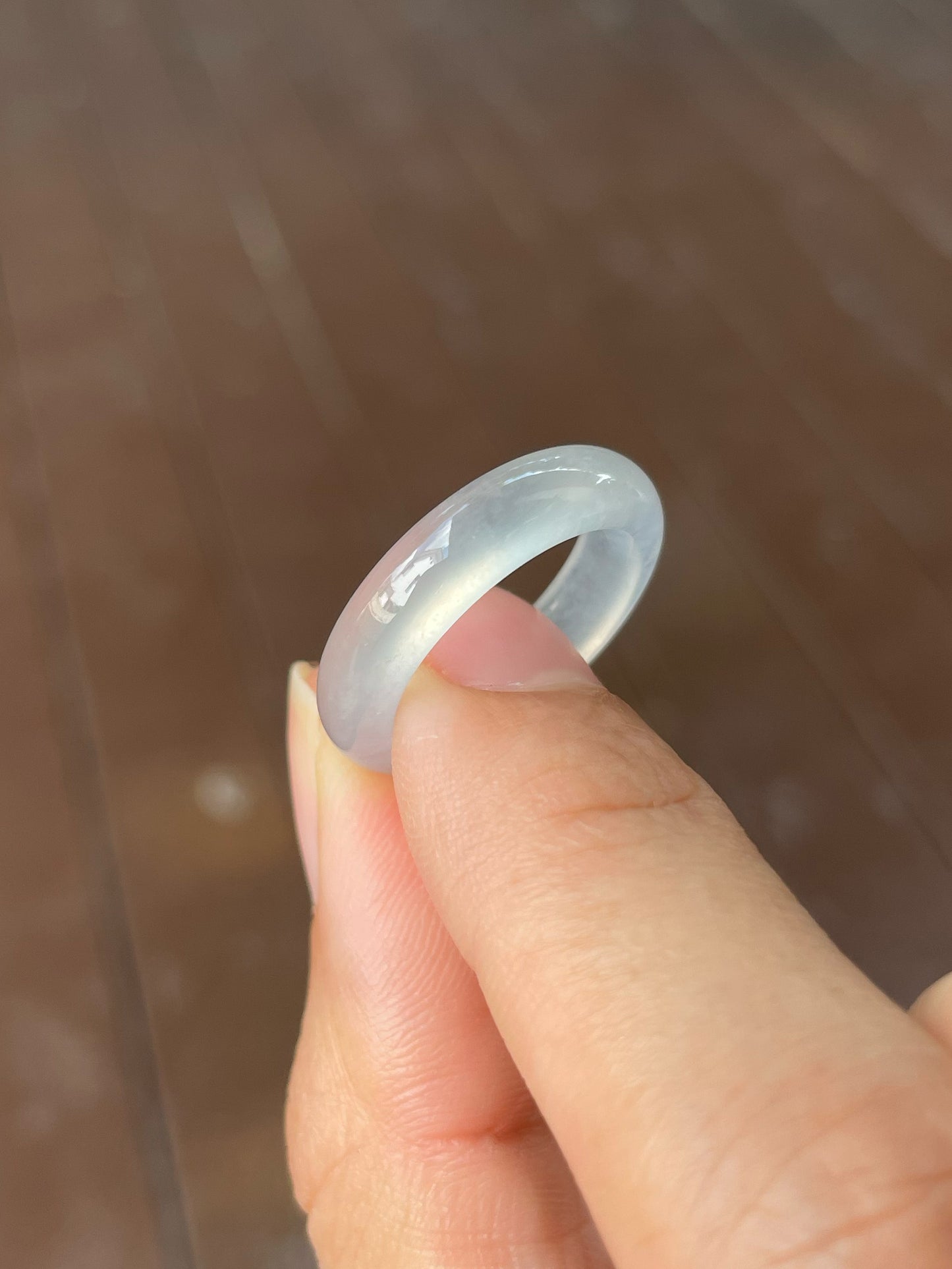 Icy Bluish Green Jade Abacus Ring | HK 13 (NJR193)