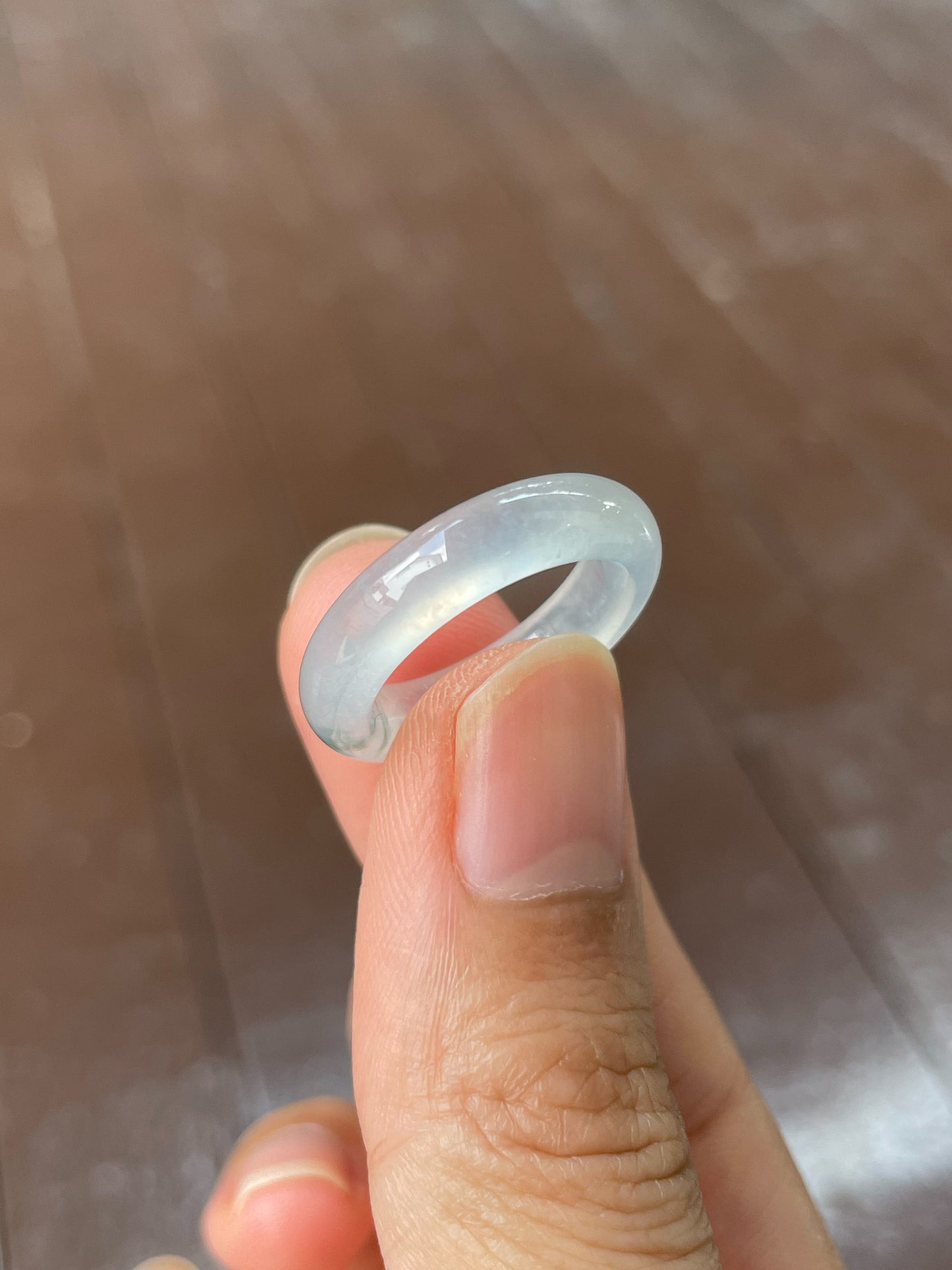 Icy Bluish Green Jade Abacus Ring | HK 13 (NJR193)