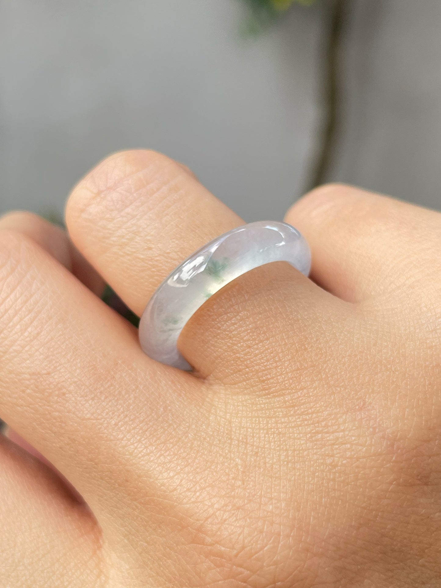Icy Bluish Green Jade Abacus Ring | HK 13 (NJR193)