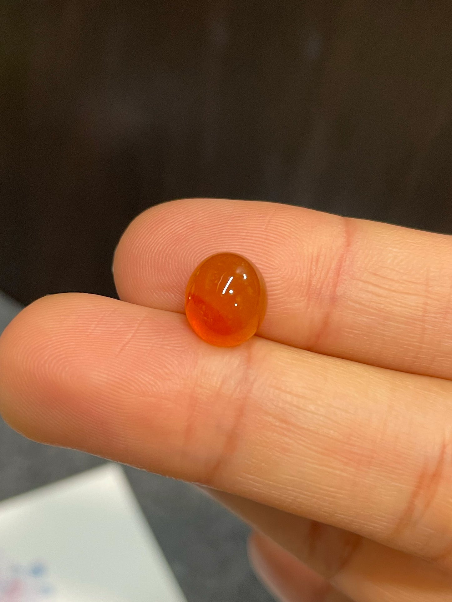 Orangy Red Jade Cabochon (NJR194)