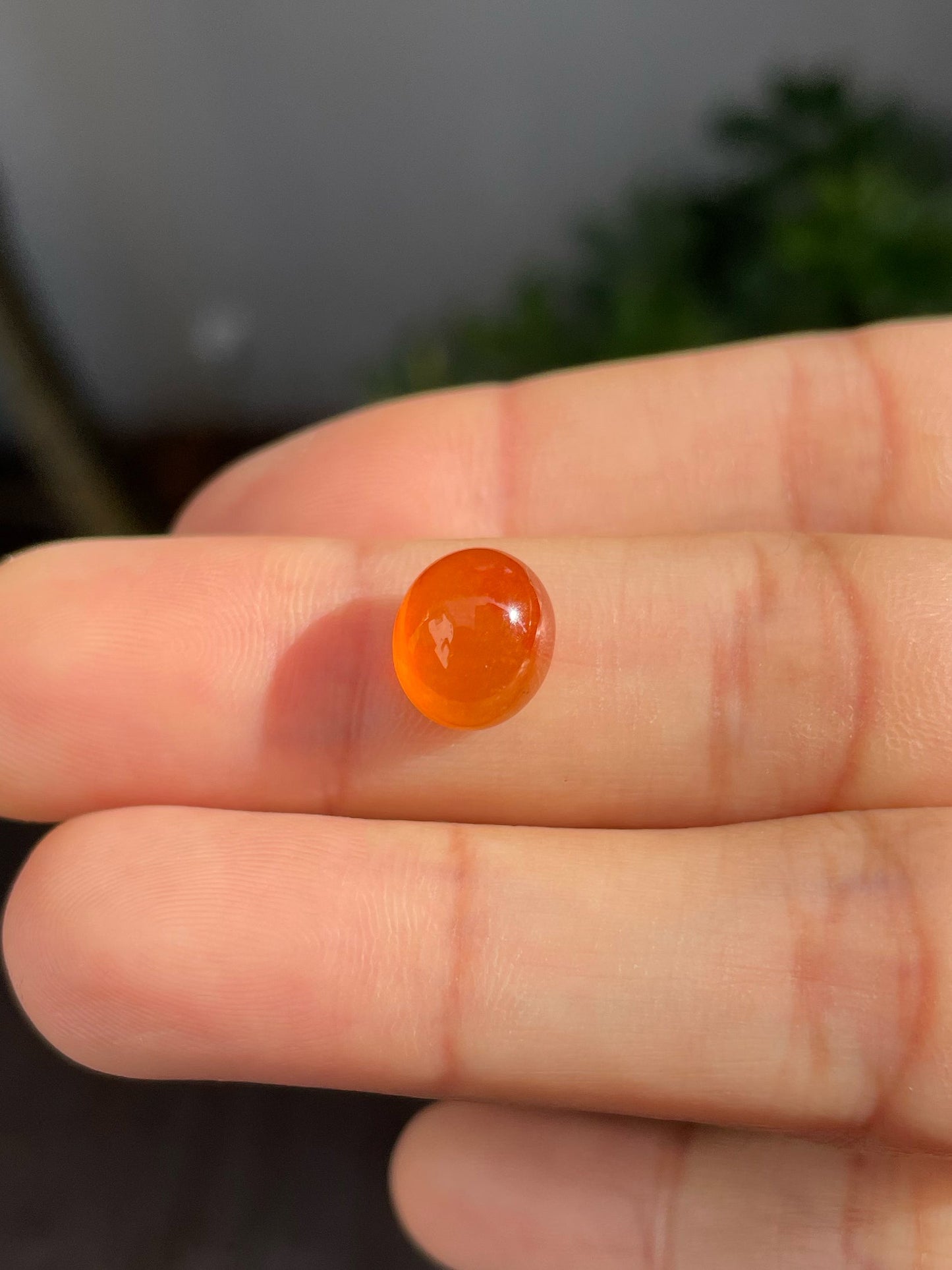 Orange Jade Cabochon Pendant (NJP083)