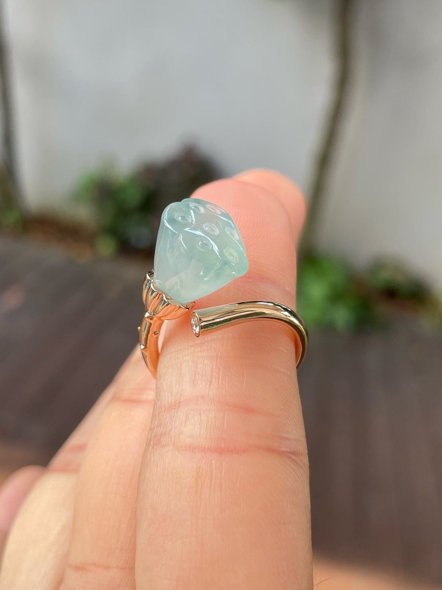 Icy Jade Ring - Lotus Pod (NJR199)