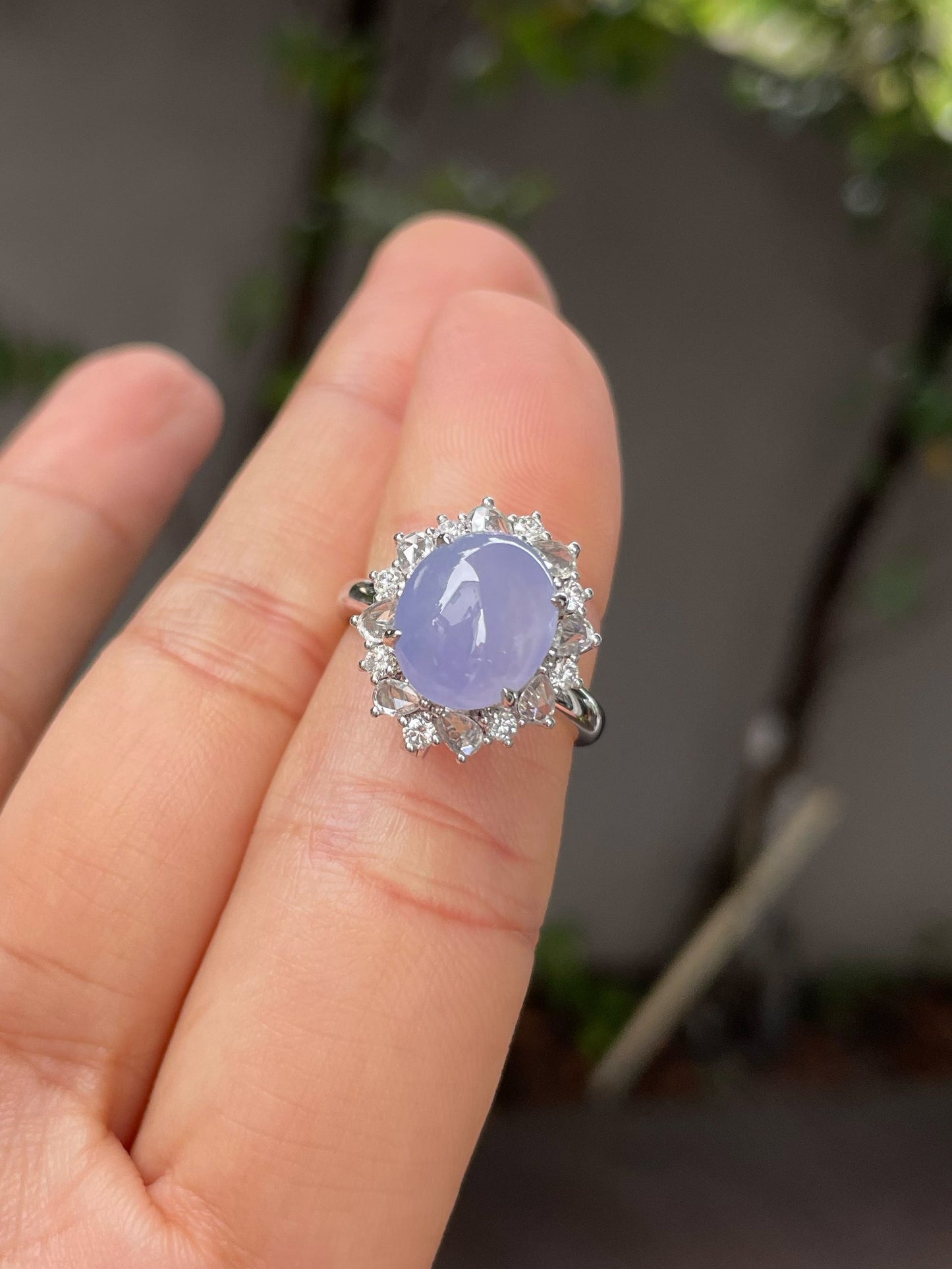 Icy Lavender Jade Cabochon Ring / Pendant (NJR230)