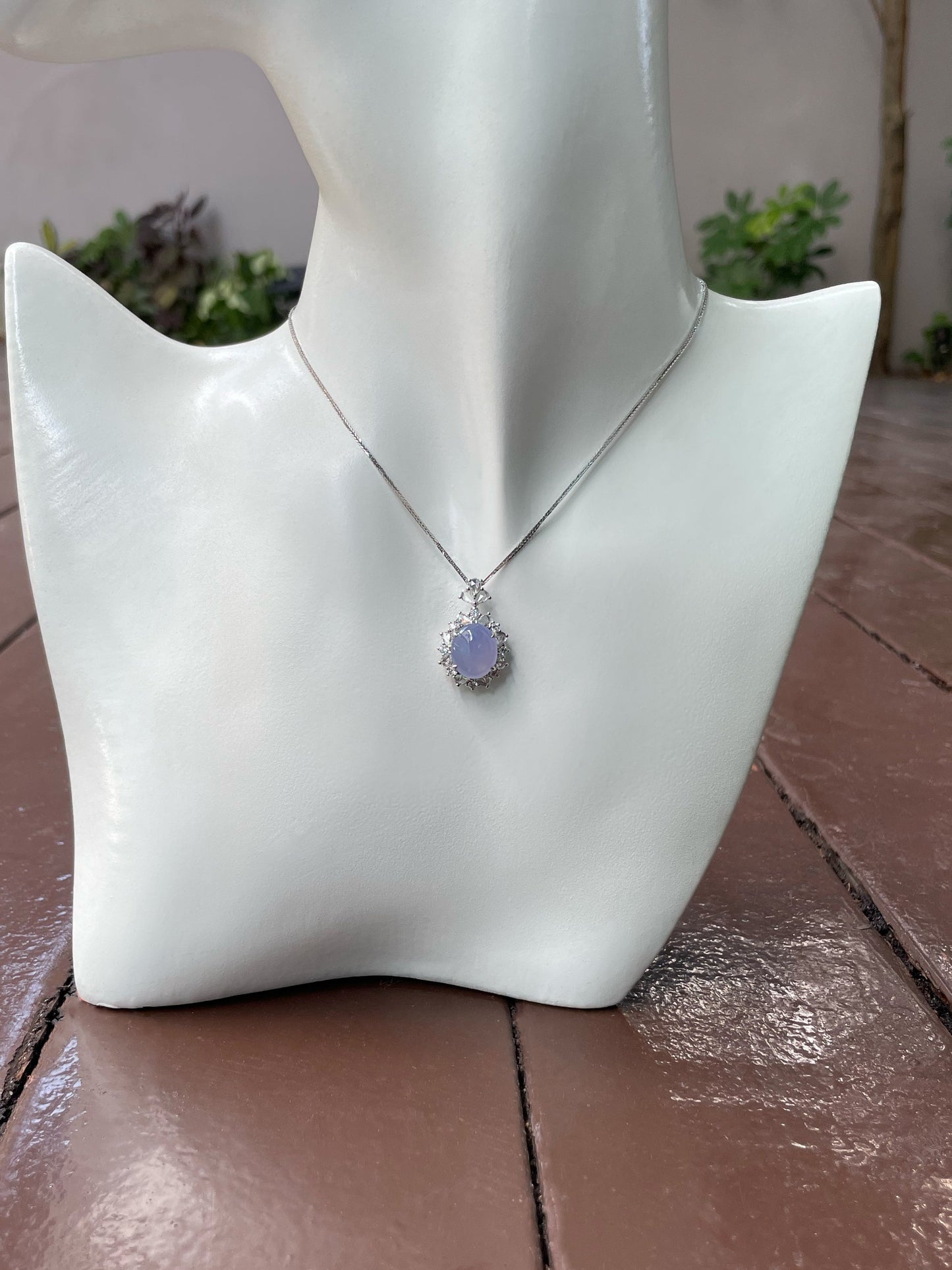 Icy Lavender Jade Cabochon Ring / Pendant (NJR230)