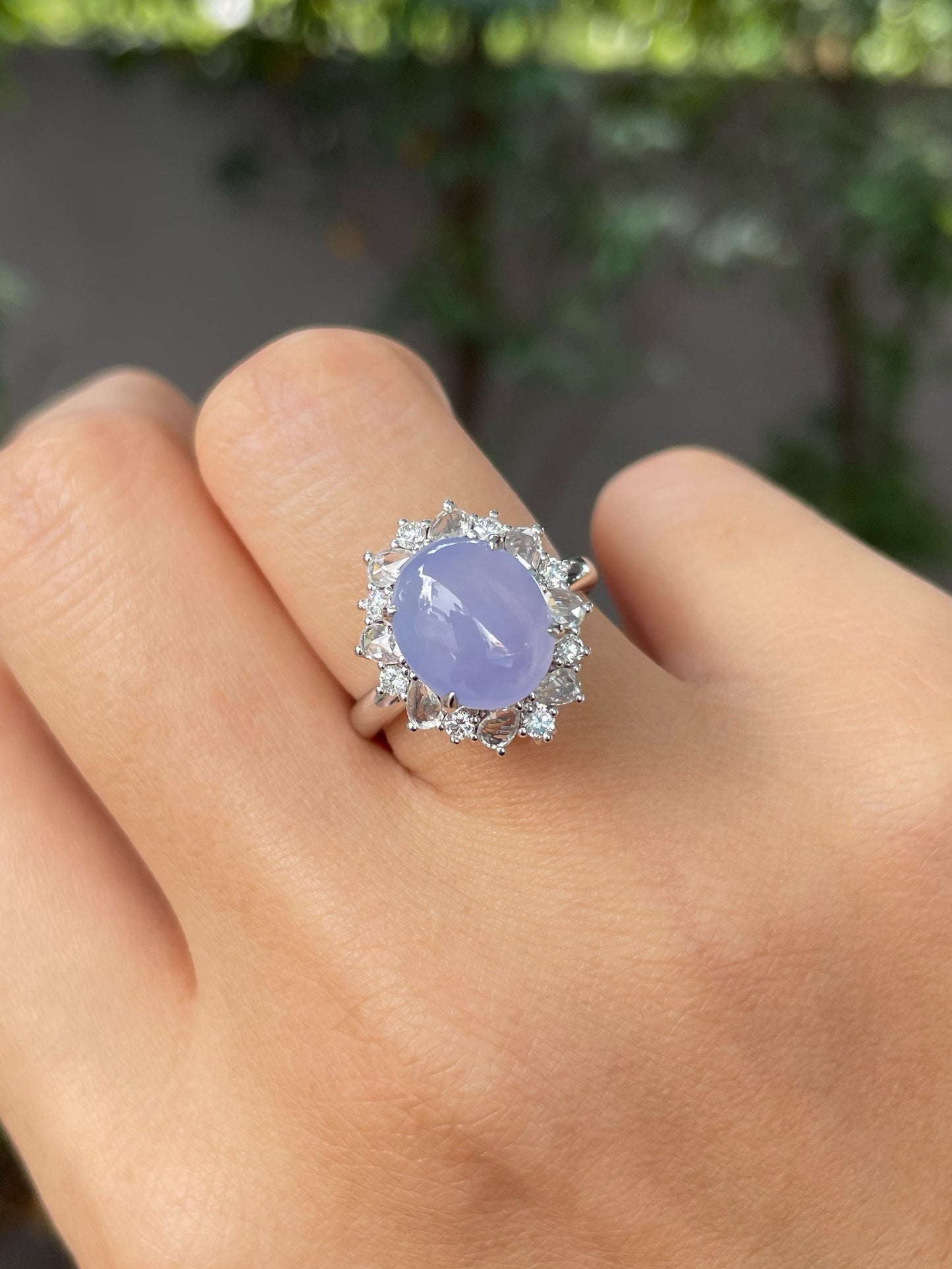 Icy Lavender Jade Cabochon Ring / Pendant (NJR230)