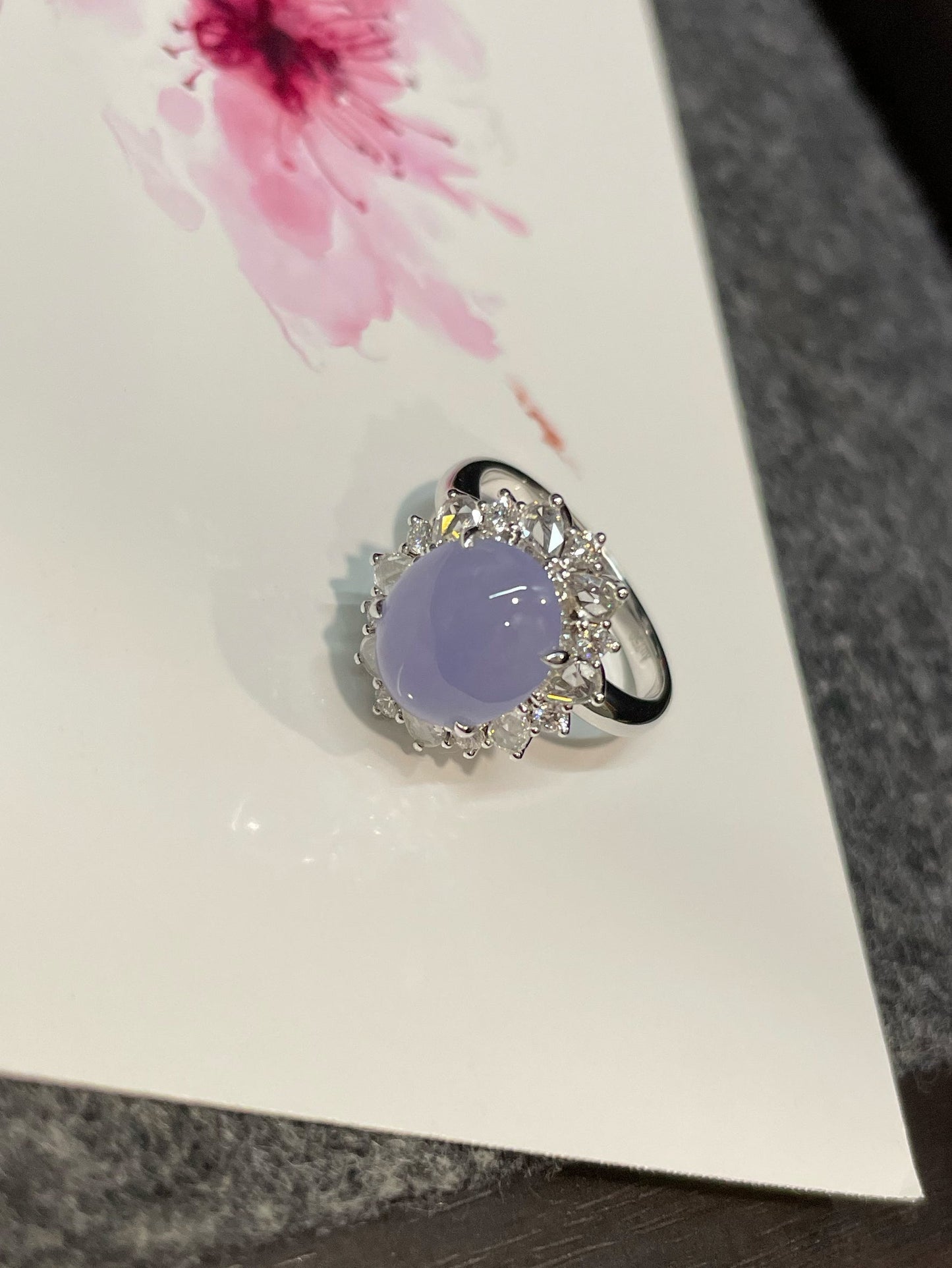 Icy Lavender Jade Cabochon Ring / Pendant (NJR230)