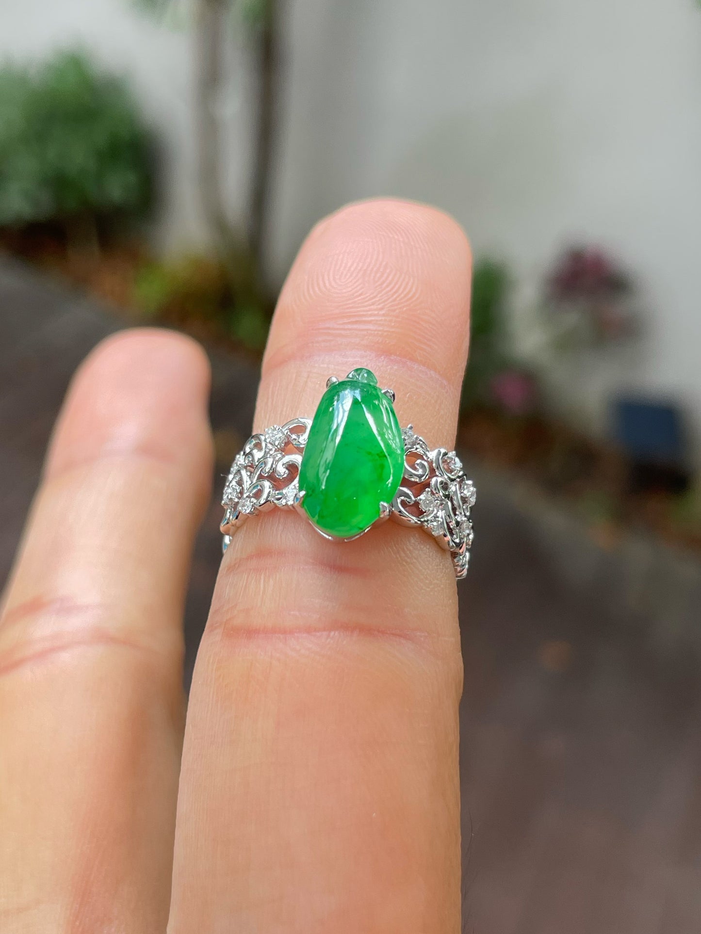 Green Jade Ring - Gourd (NJR232)