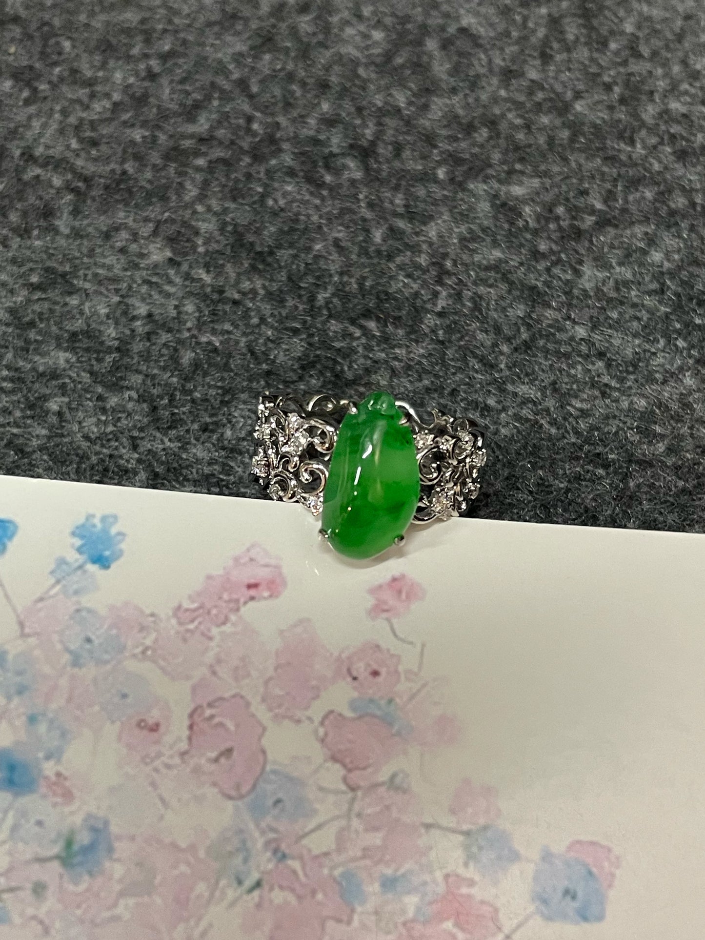 Green Jade Ring - Gourd (NJR232)