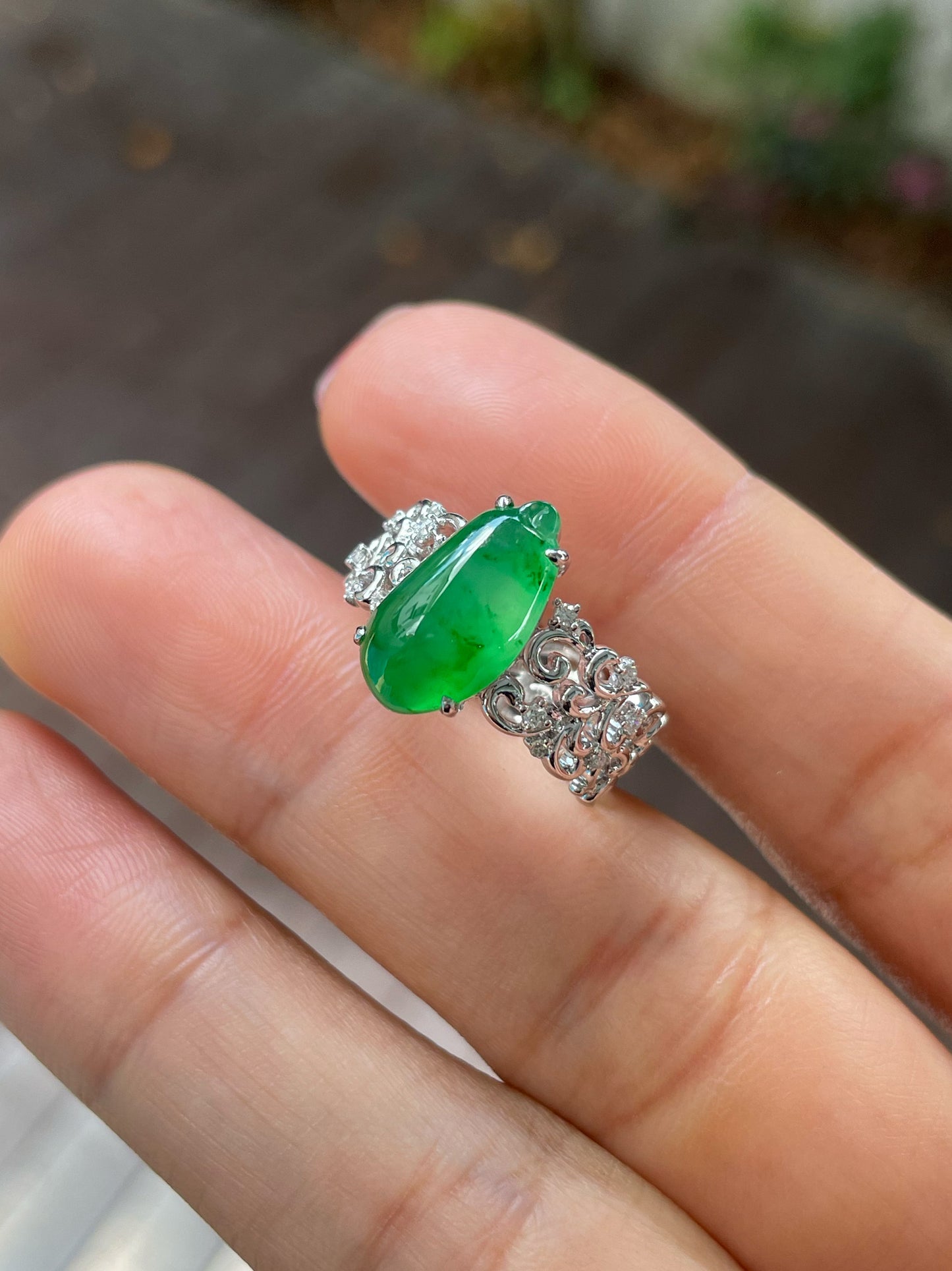 Green Jade Ring - Gourd (NJR232)