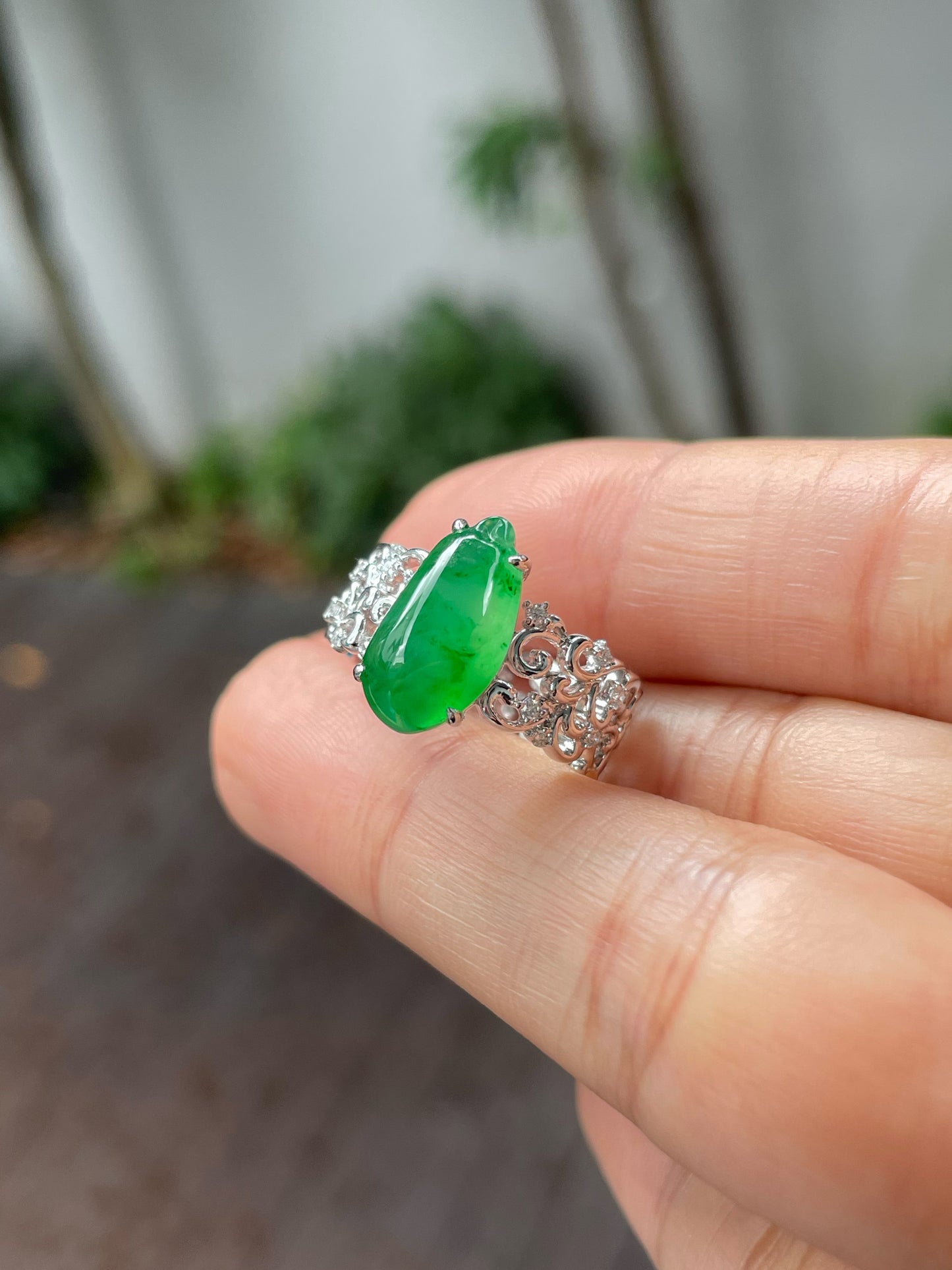 Green Jade Ring - Gourd (NJR232)