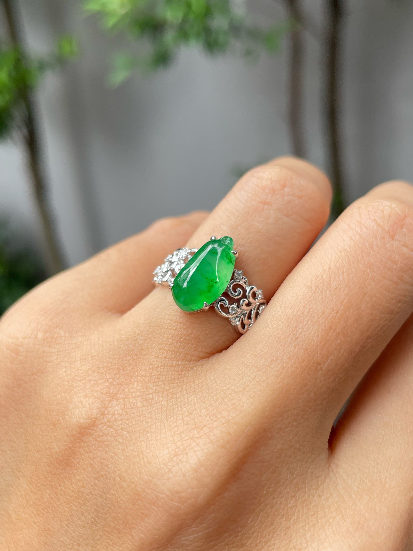 Green Jade Ring - Gourd (NJR232)