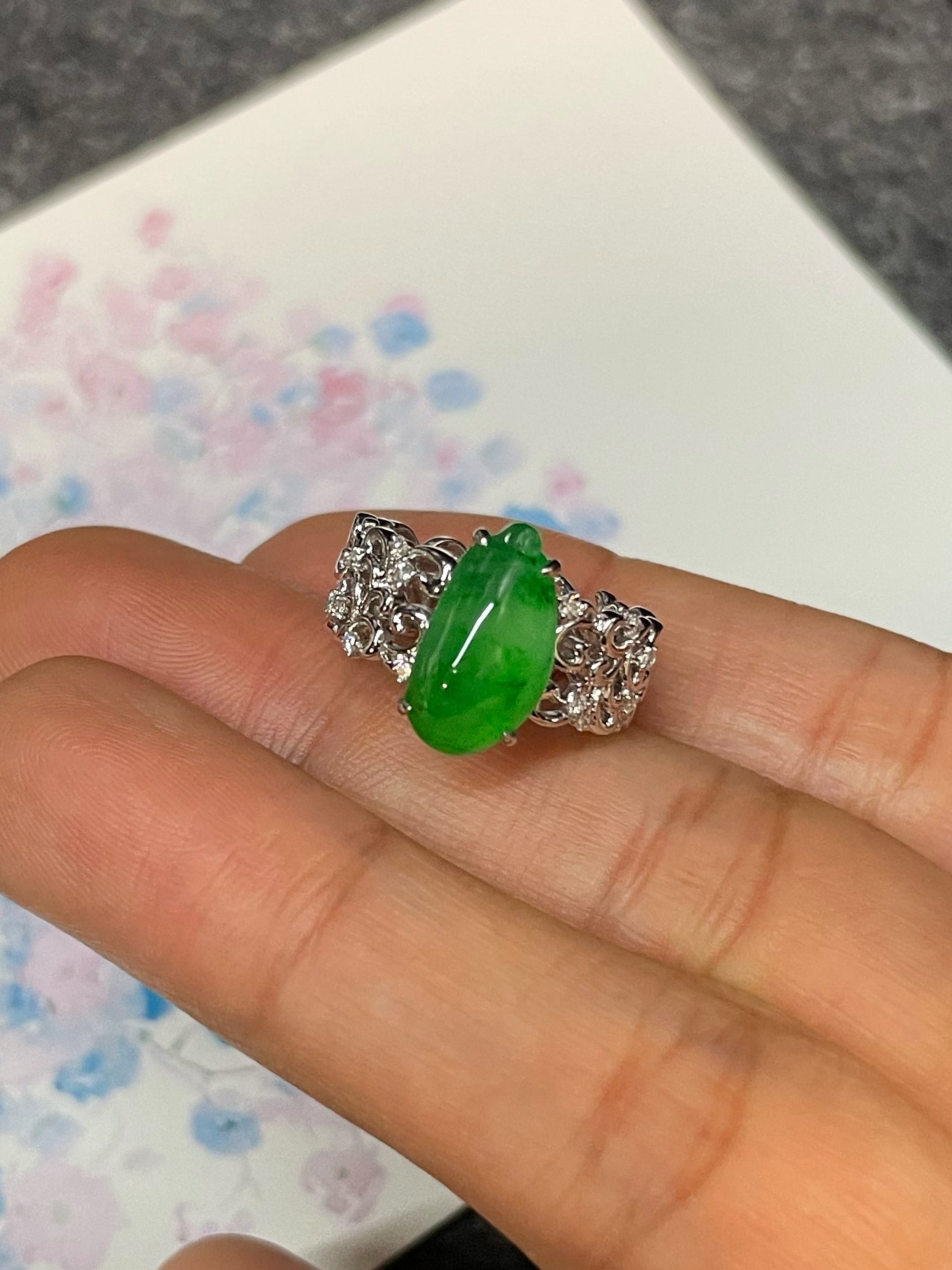 Green Jade Ring - Gourd (NJR232)