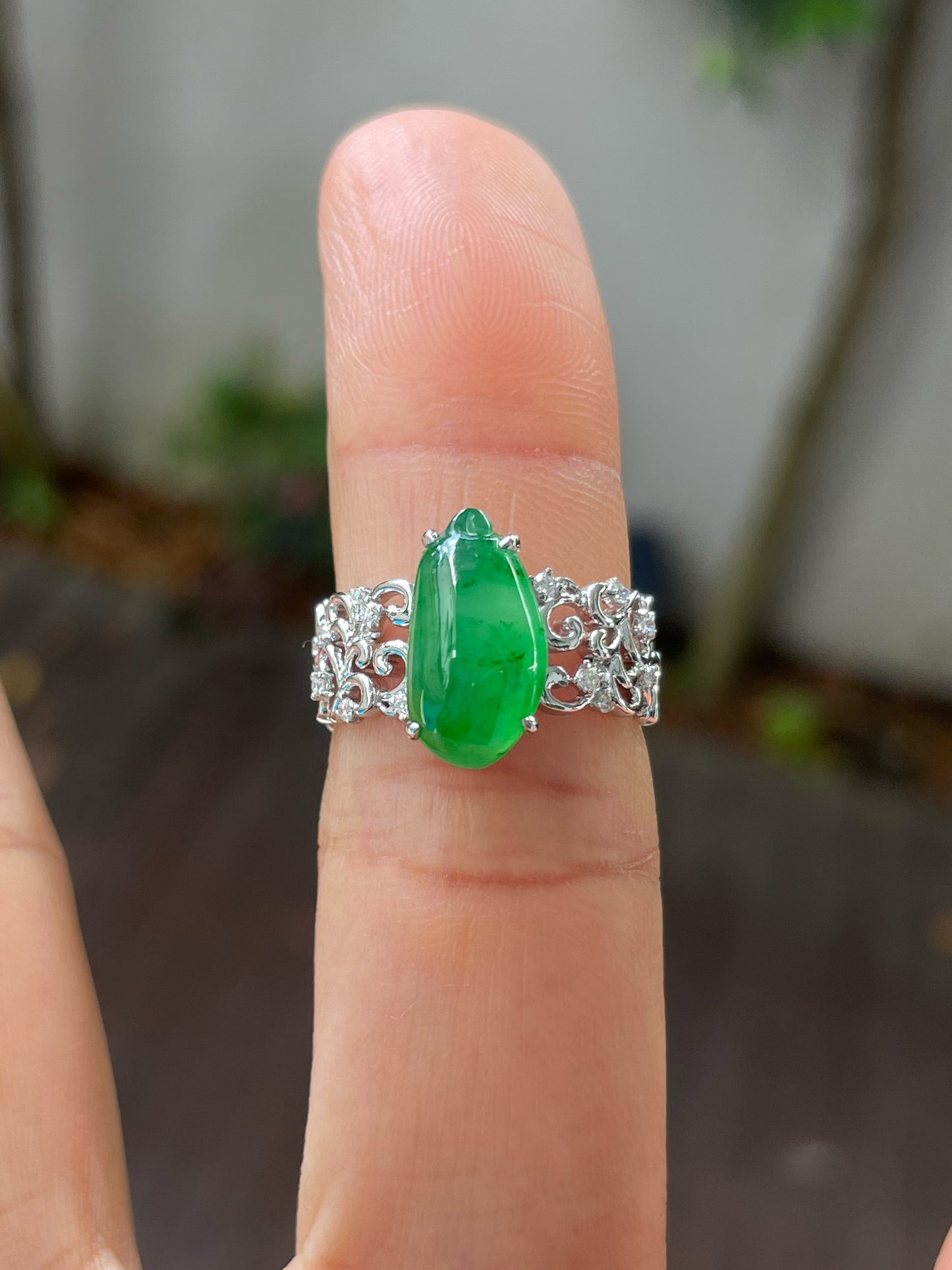 Green Jade Ring - Gourd (NJR232)