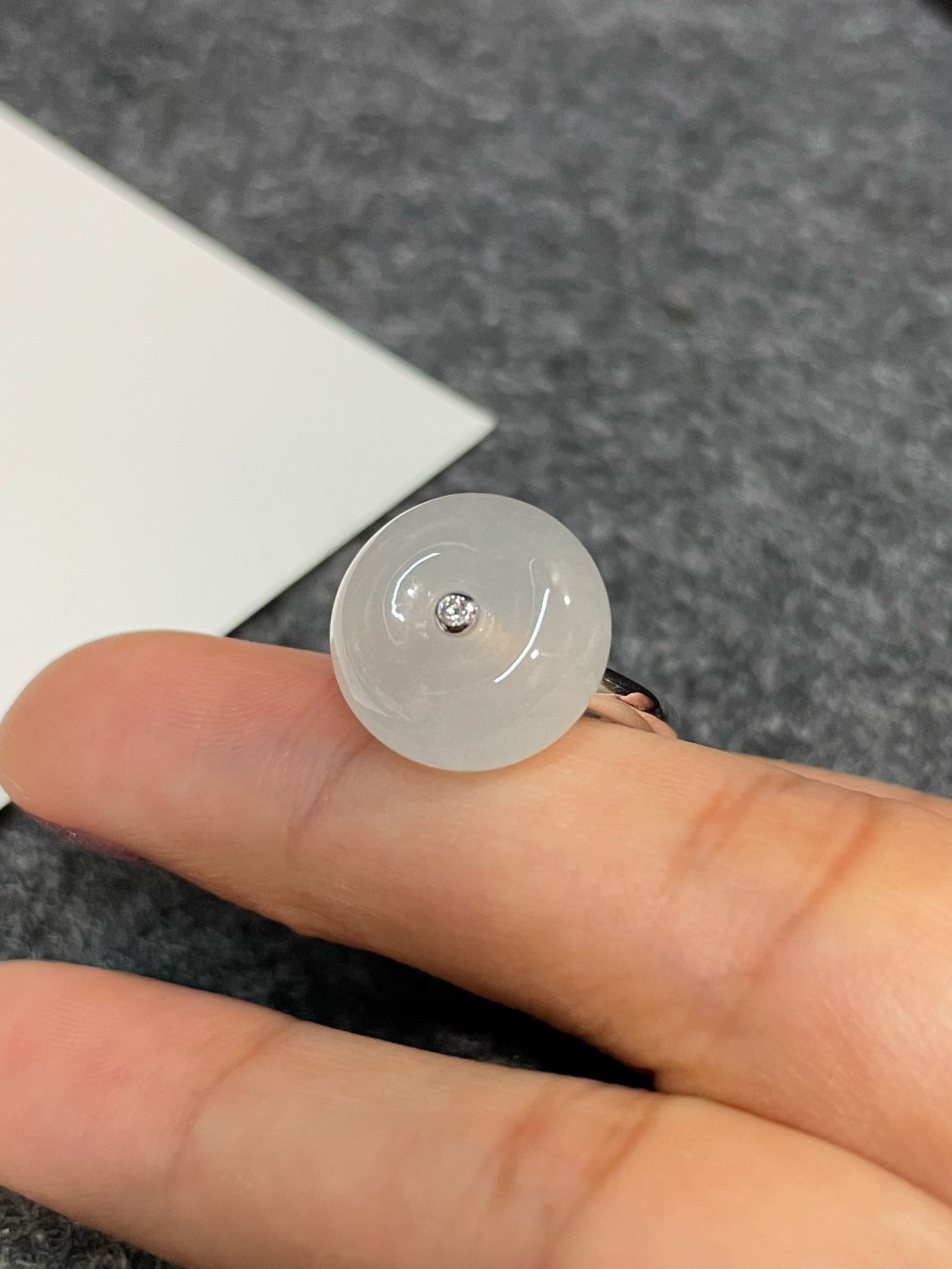 White Jade Ring - Safety Coin (NJR238)