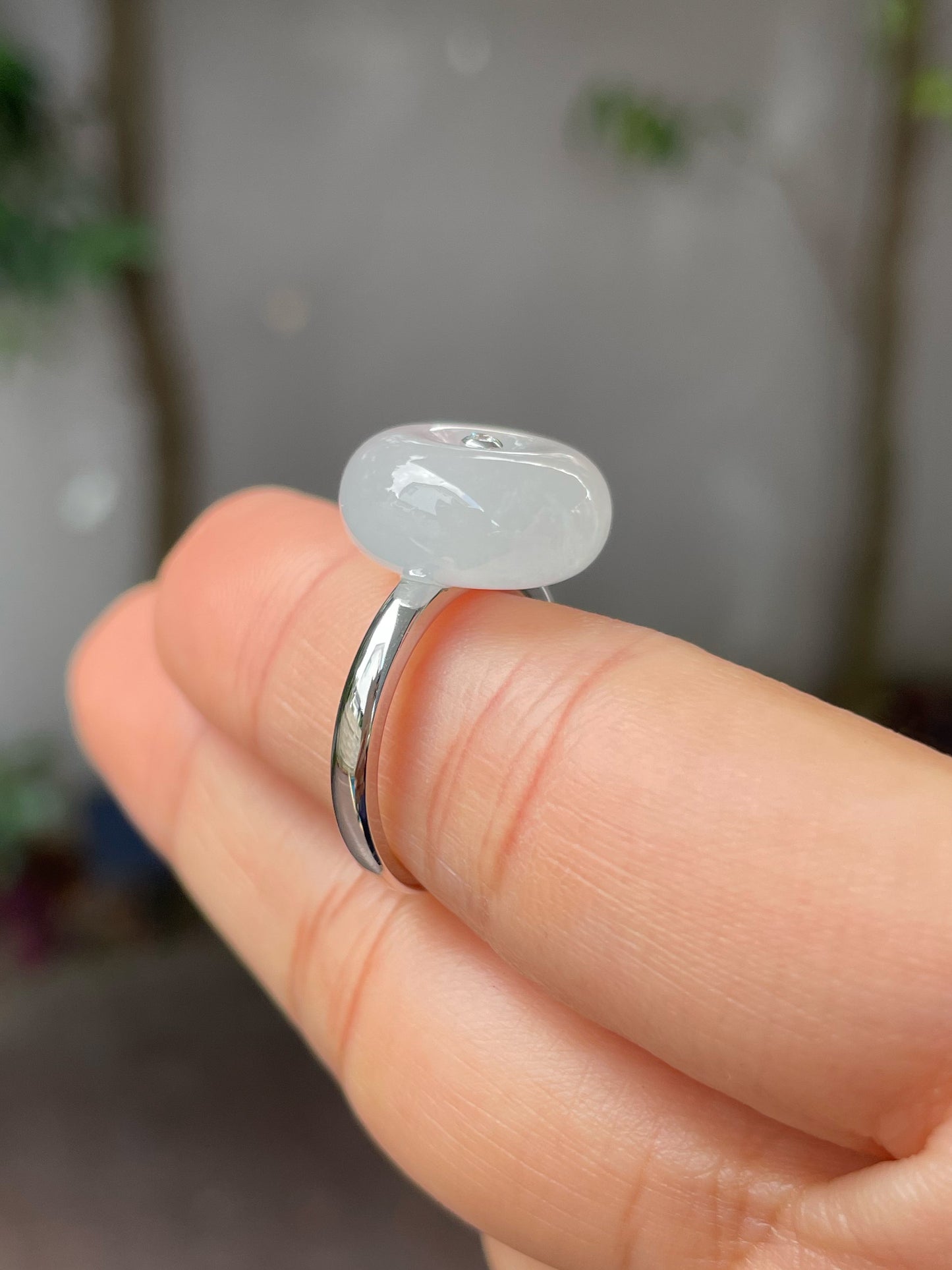 White Jade Ring - Safety Coin (NJR238)